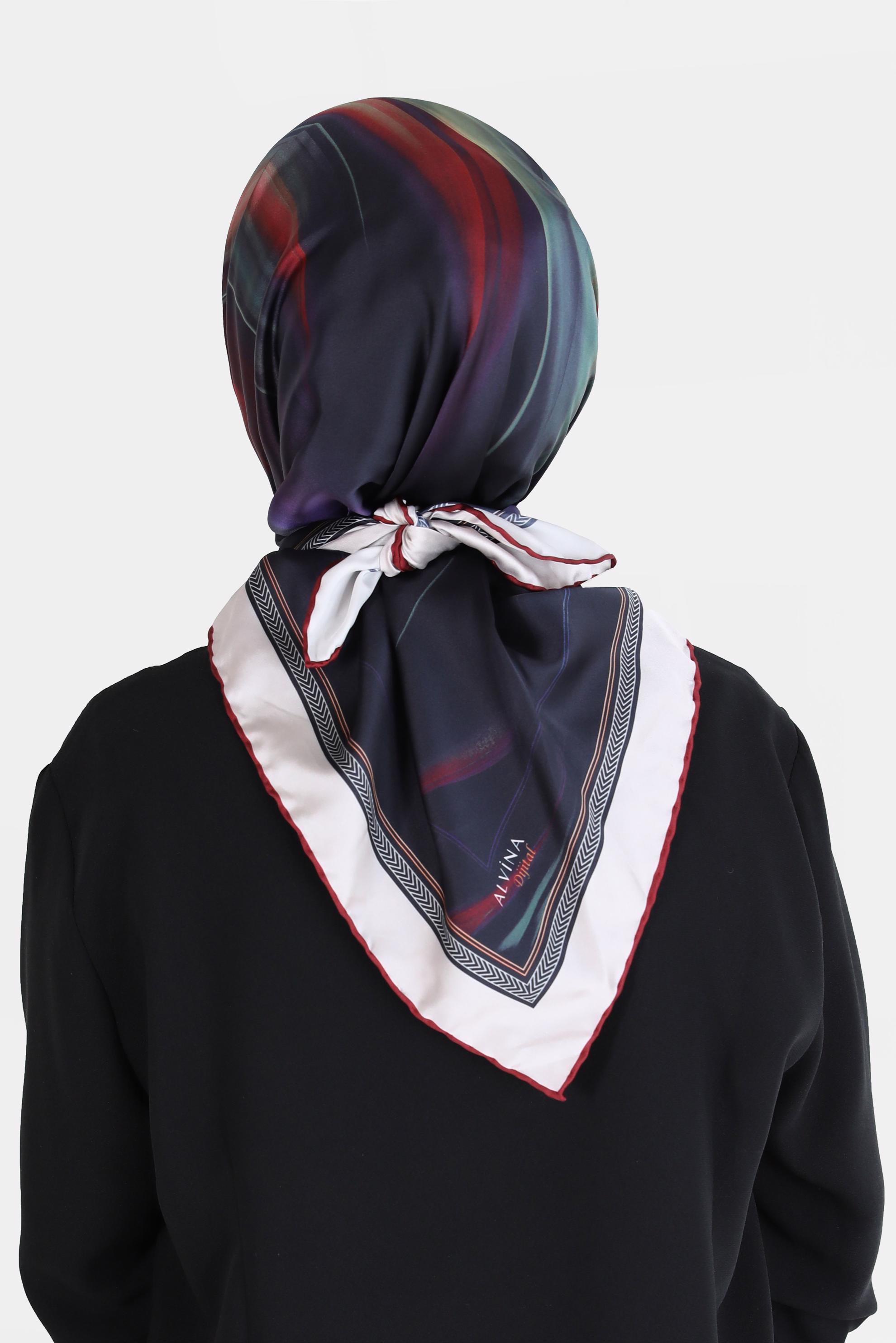 Tesettür giyim BORDO ALVİNA DİJİTAL SURA EŞARP 8096 