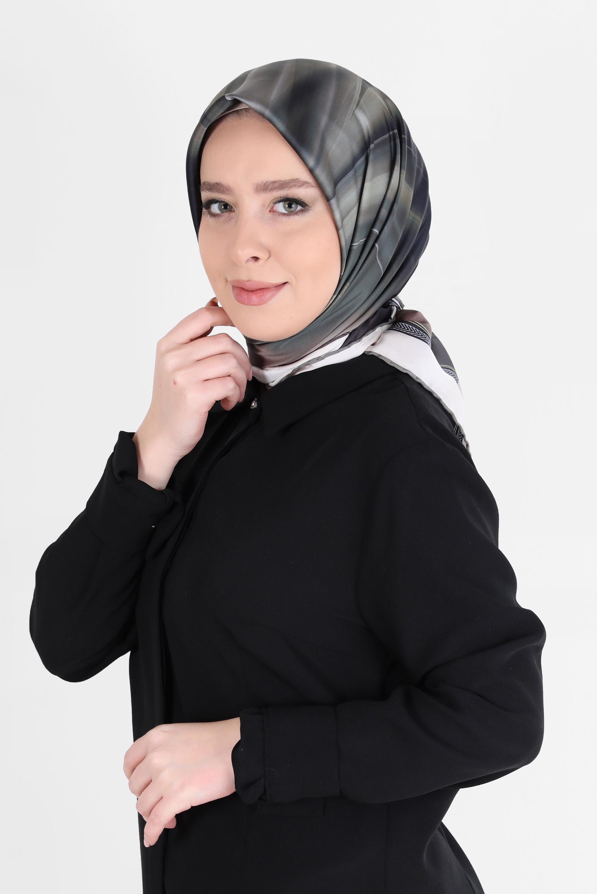 Tesettür giyim YEŞİL ALVİNA DİJİTAL SURA EŞARP 8096 