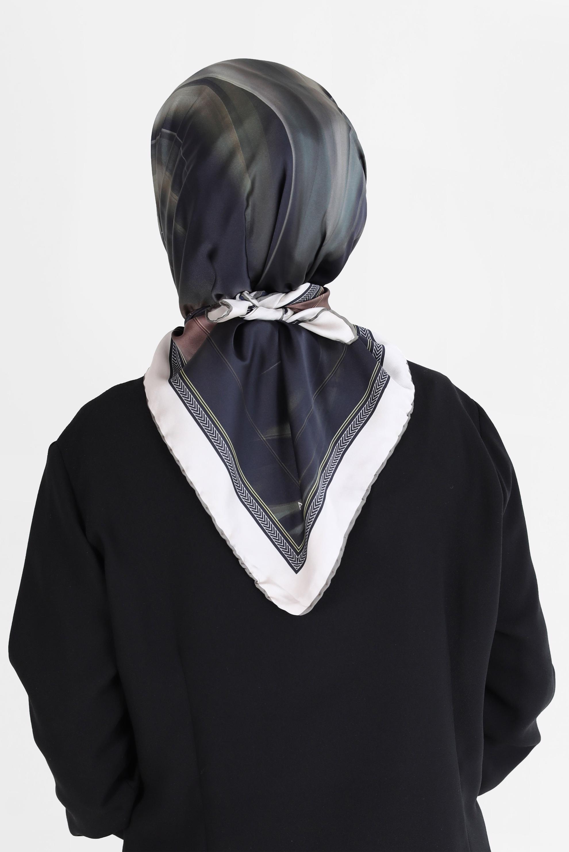 Tesettür giyim YEŞİL ALVİNA DİJİTAL SURA EŞARP 8096 