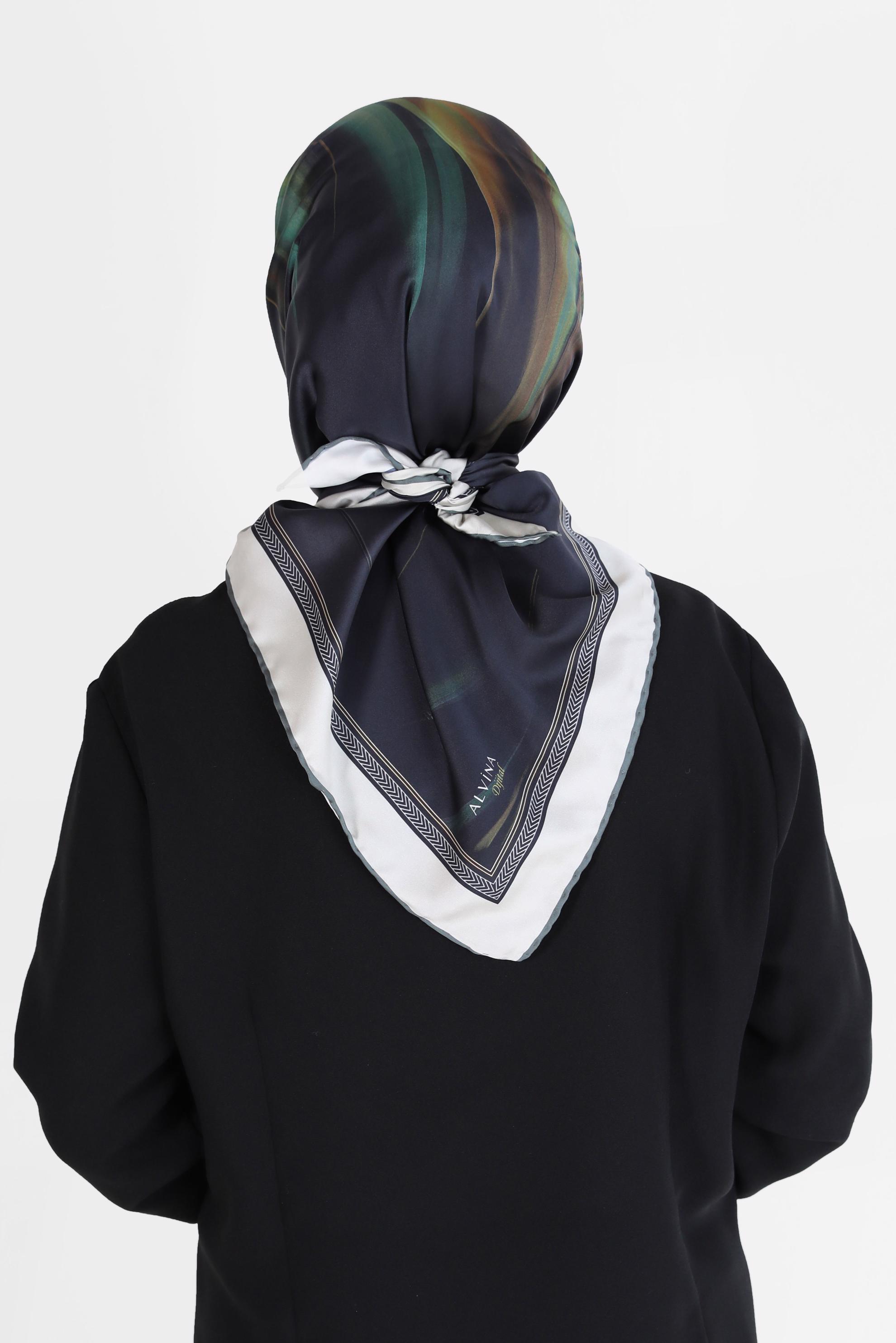 Tesettür giyim YEŞİL ALVİNA DİJİTAL SURA EŞARP 8096 