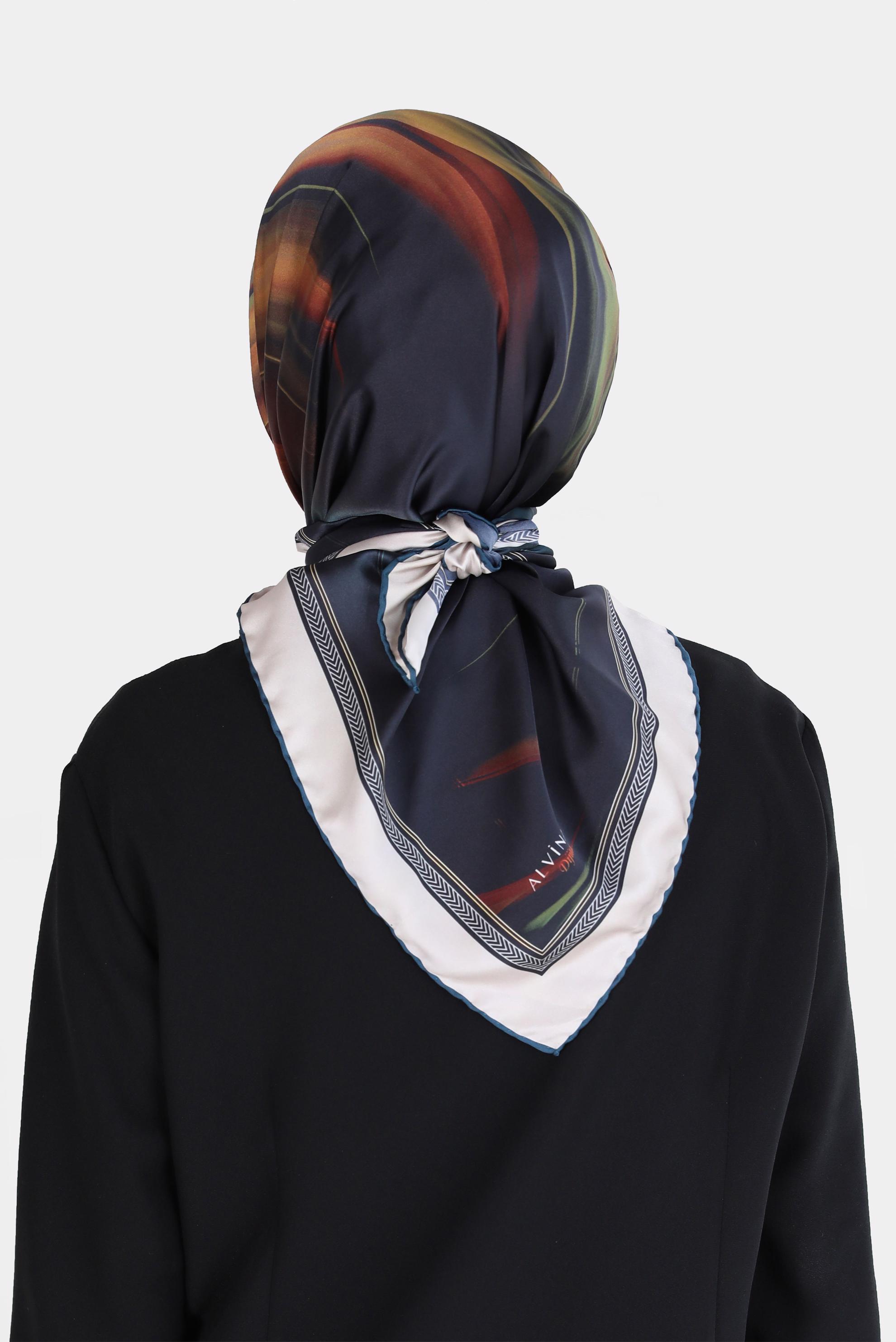 Tesettür giyim YEŞİL ALVİNA DİJİTAL SURA EŞARP 8096 