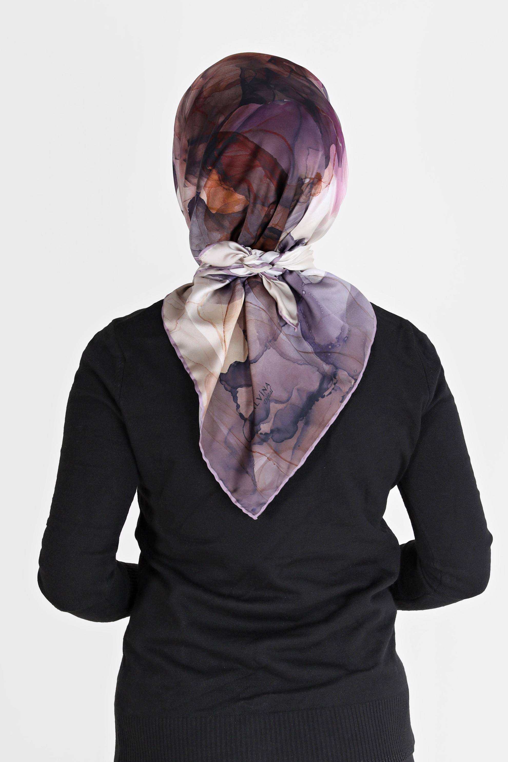 Tesettür giyim MOR ALVİNA DİJİTAL SURA EŞARP 8098 