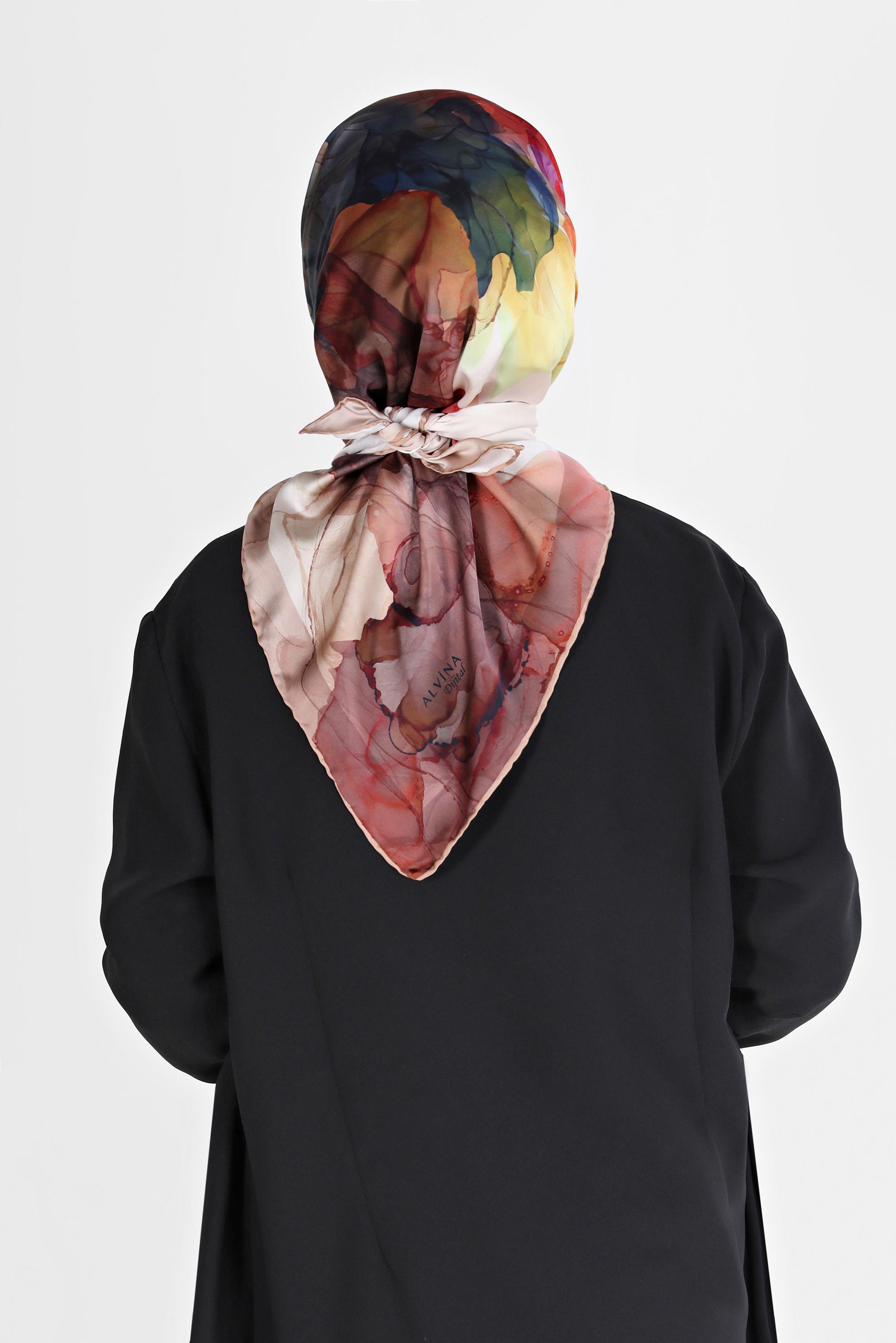 Tesettür giyim ALTIN ALVİNA DİJİTAL SURA EŞARP 8098 