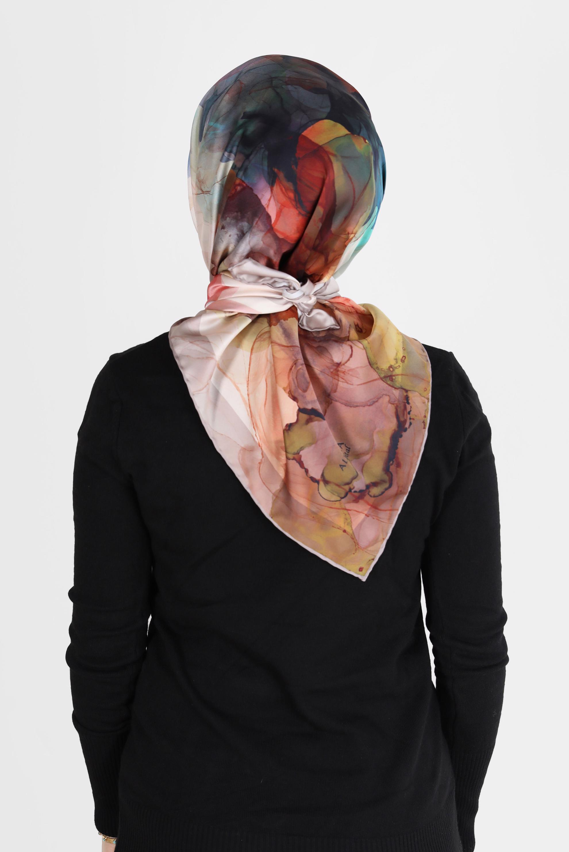 Tesettür giyim VİZON ALVİNA DİJİTAL SURA EŞARP 8098 