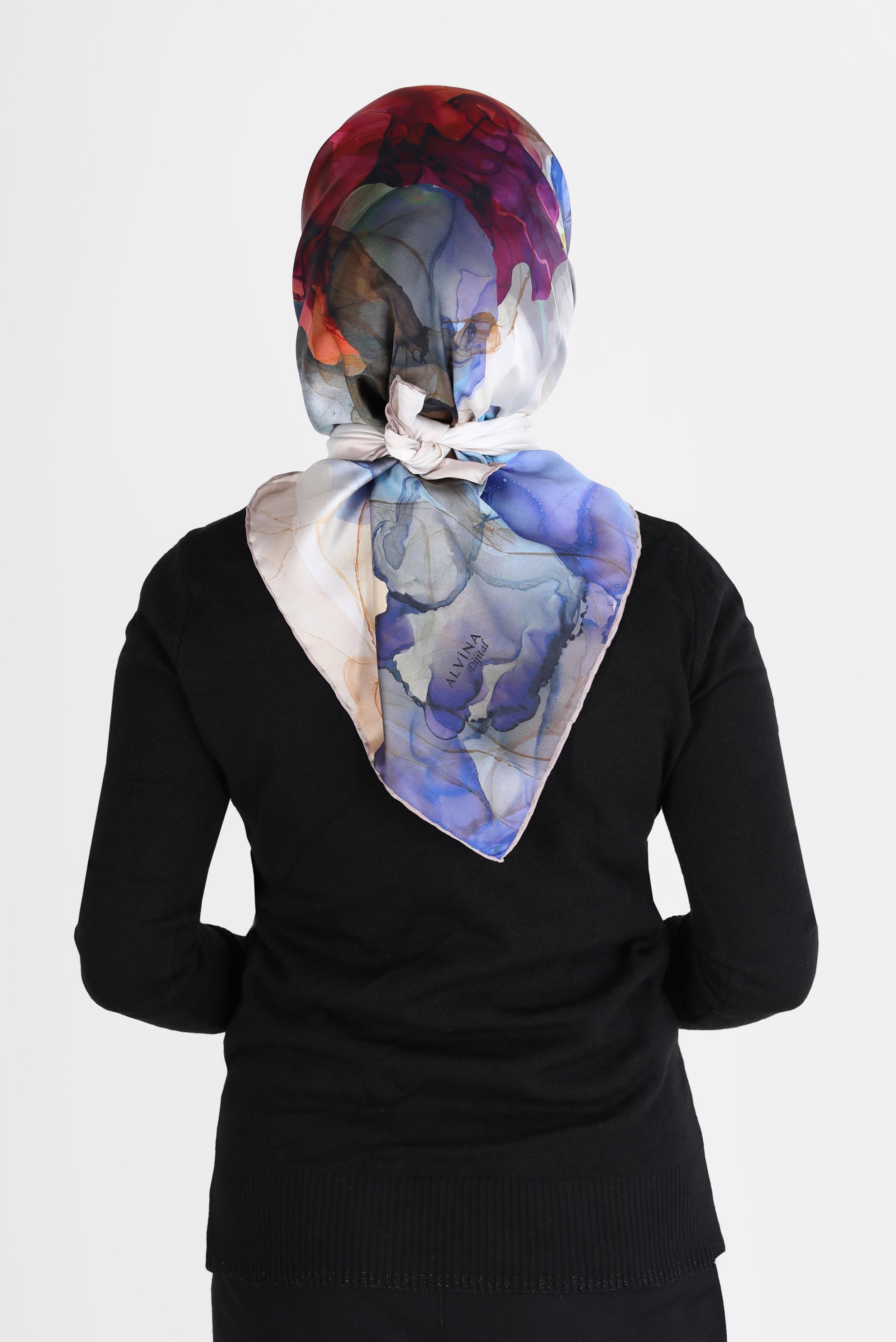 Tesettür giyim KAHVE ALVİNA DİJİTAL SURA EŞARP 8098 