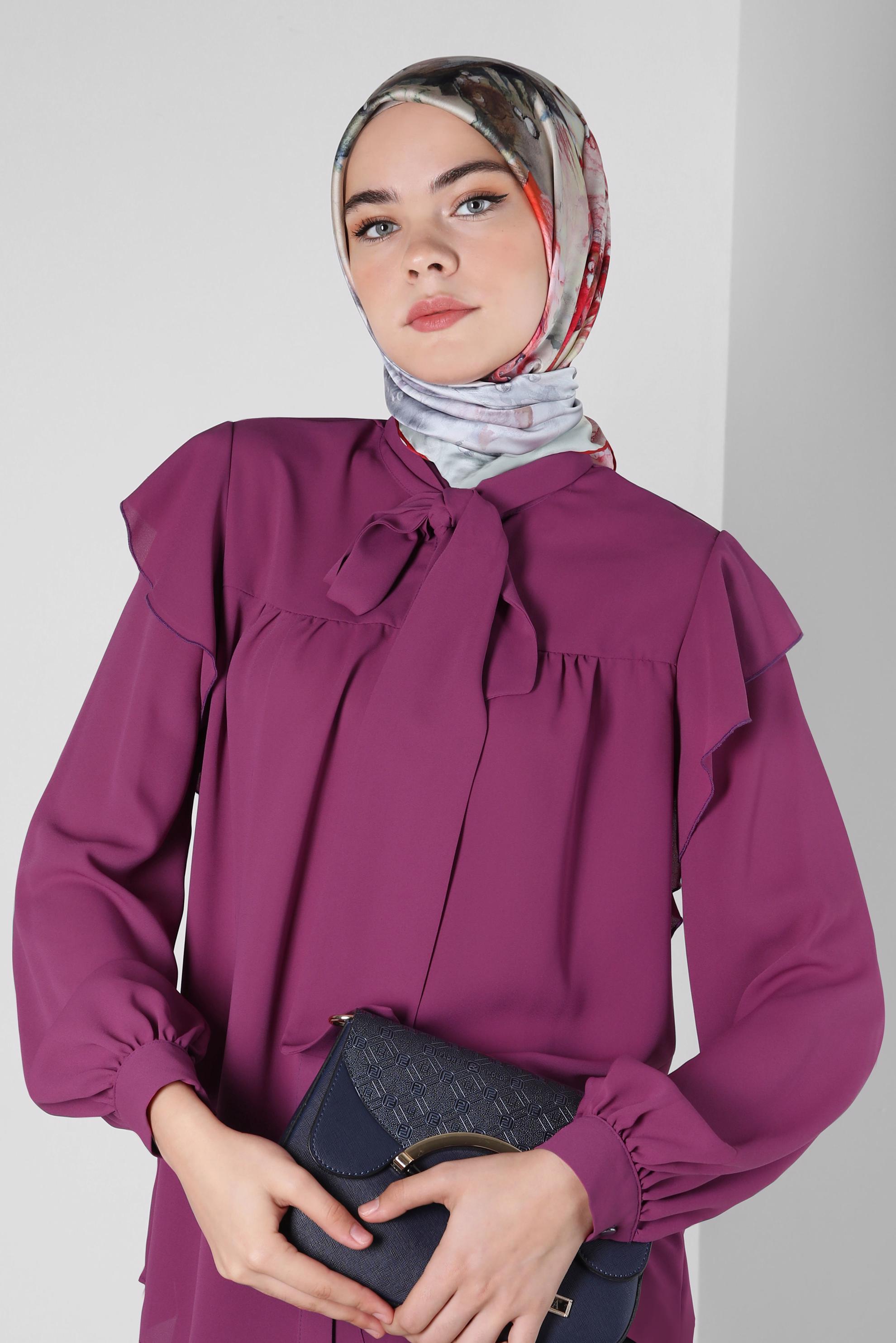 Tesettür giyim KIRMIZI ALVİNA DİJİTAL SURA EŞARP 8099 