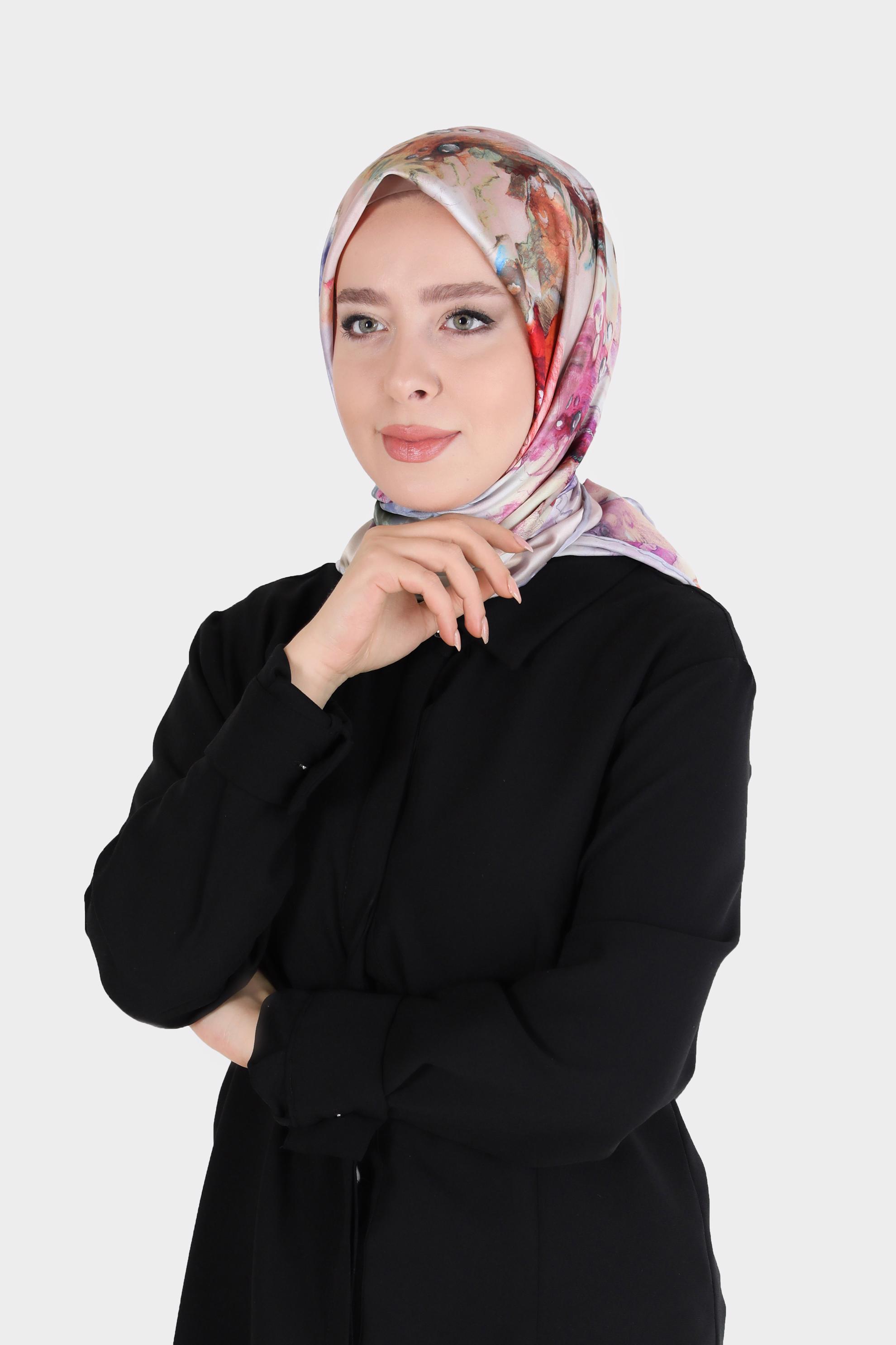 Tesettür giyim MOR ALVİNA DİJİTAL SURA EŞARP 8099 