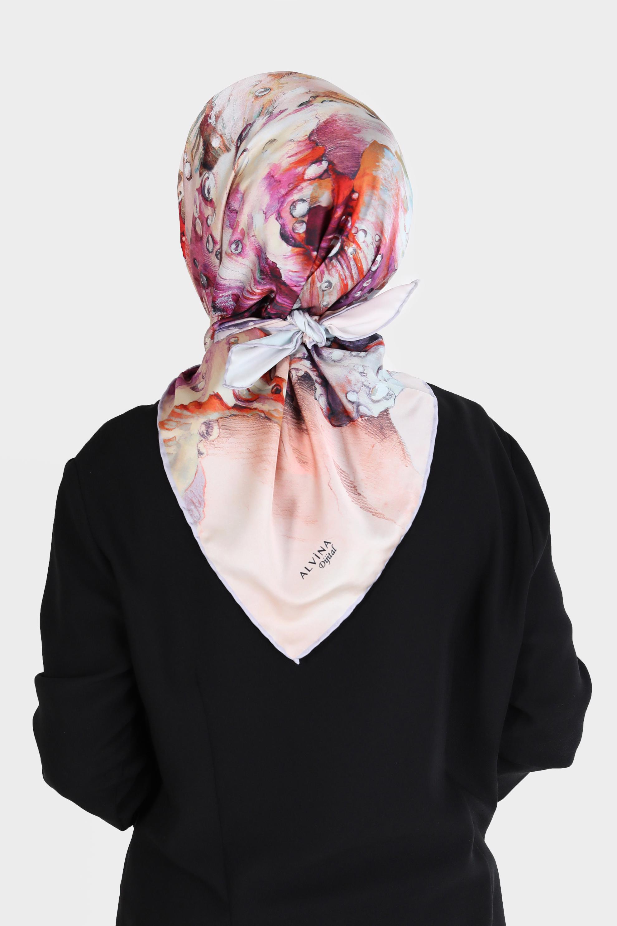 Tesettür giyim MOR ALVİNA DİJİTAL SURA EŞARP 8099 