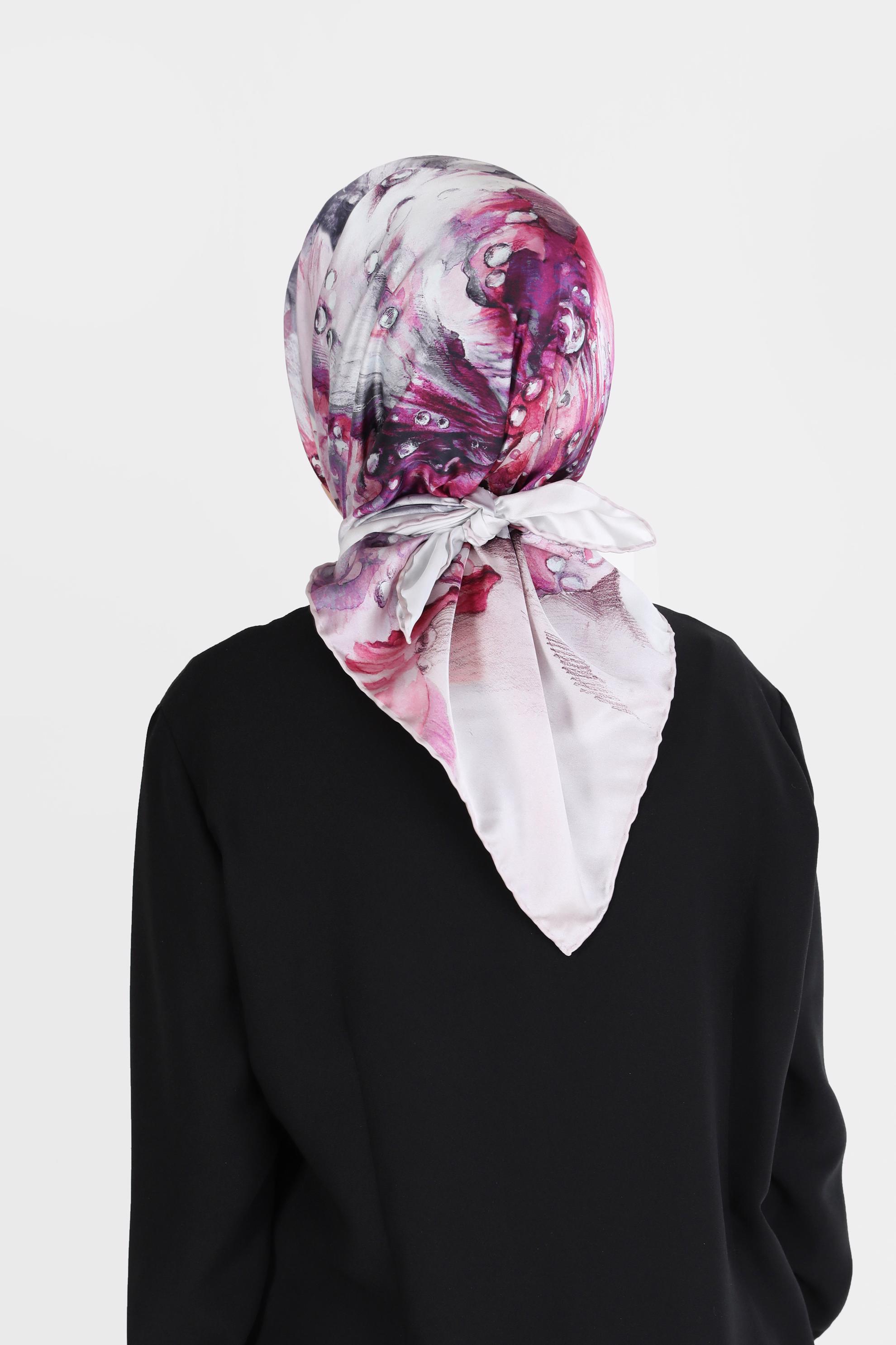 Tesettür giyim PUDRA ALVİNA DİJİTAL SURA EŞARP 8099 