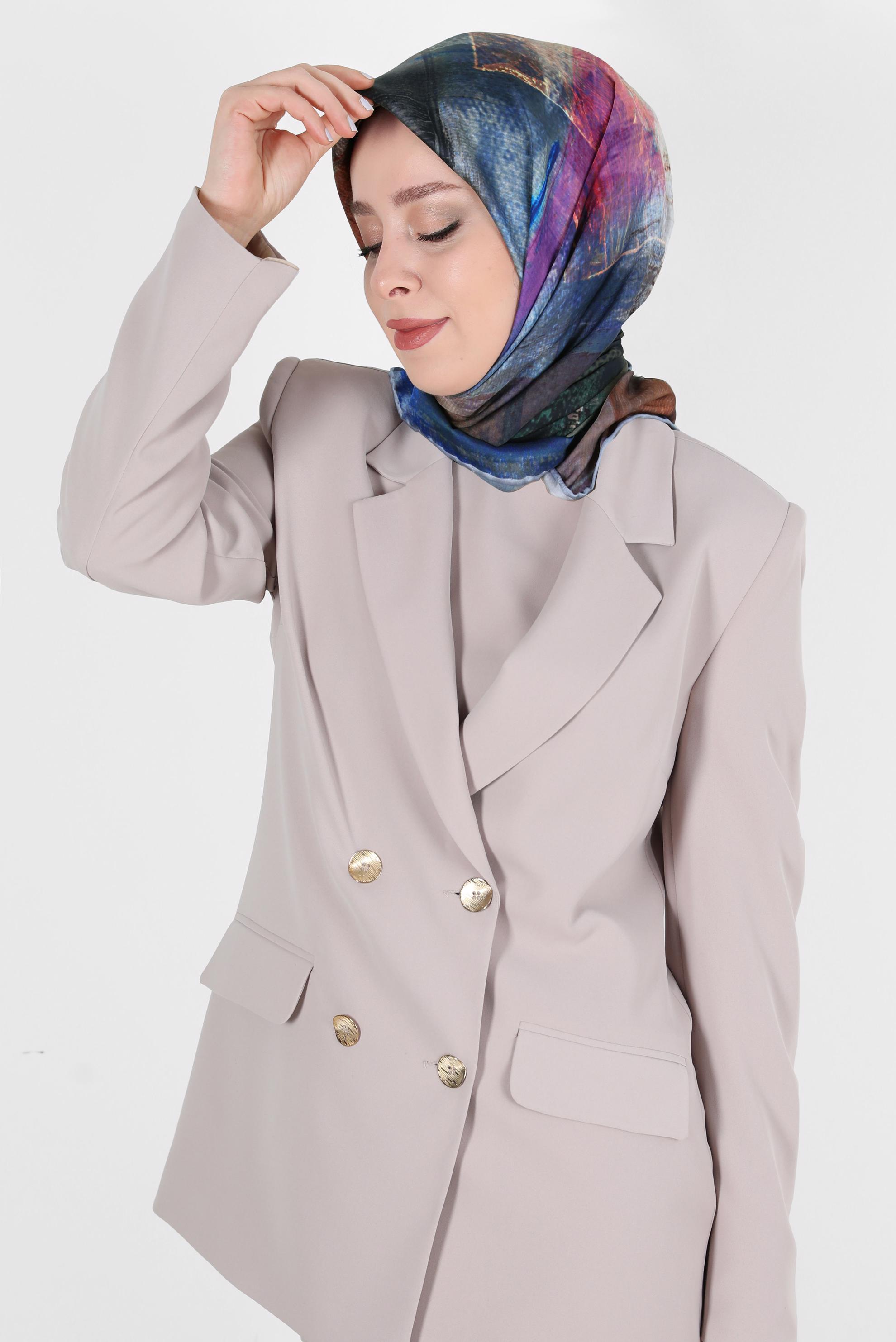 Hijab clothing NAVY BLUE ALVİNA TWILL SCARF 8100 