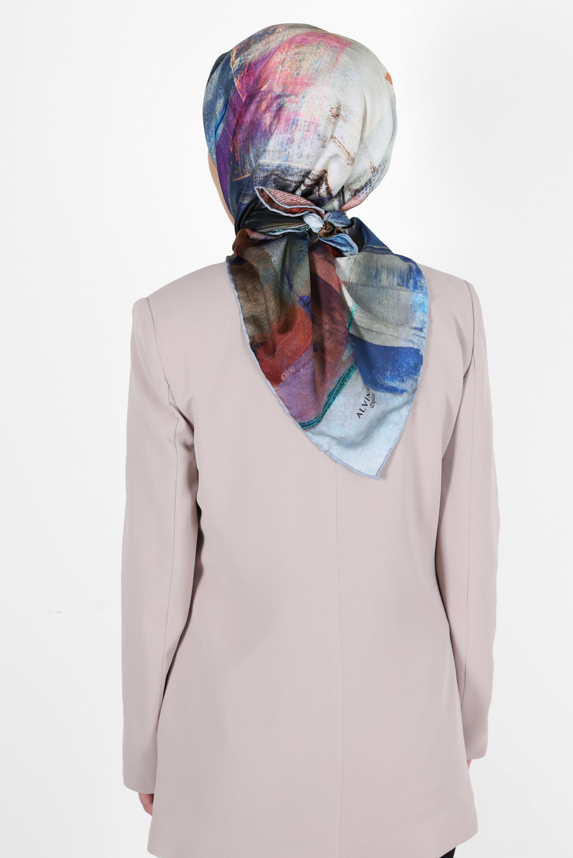 Hijab clothing NAVY BLUE ALVİNA TWILL SCARF 8100 