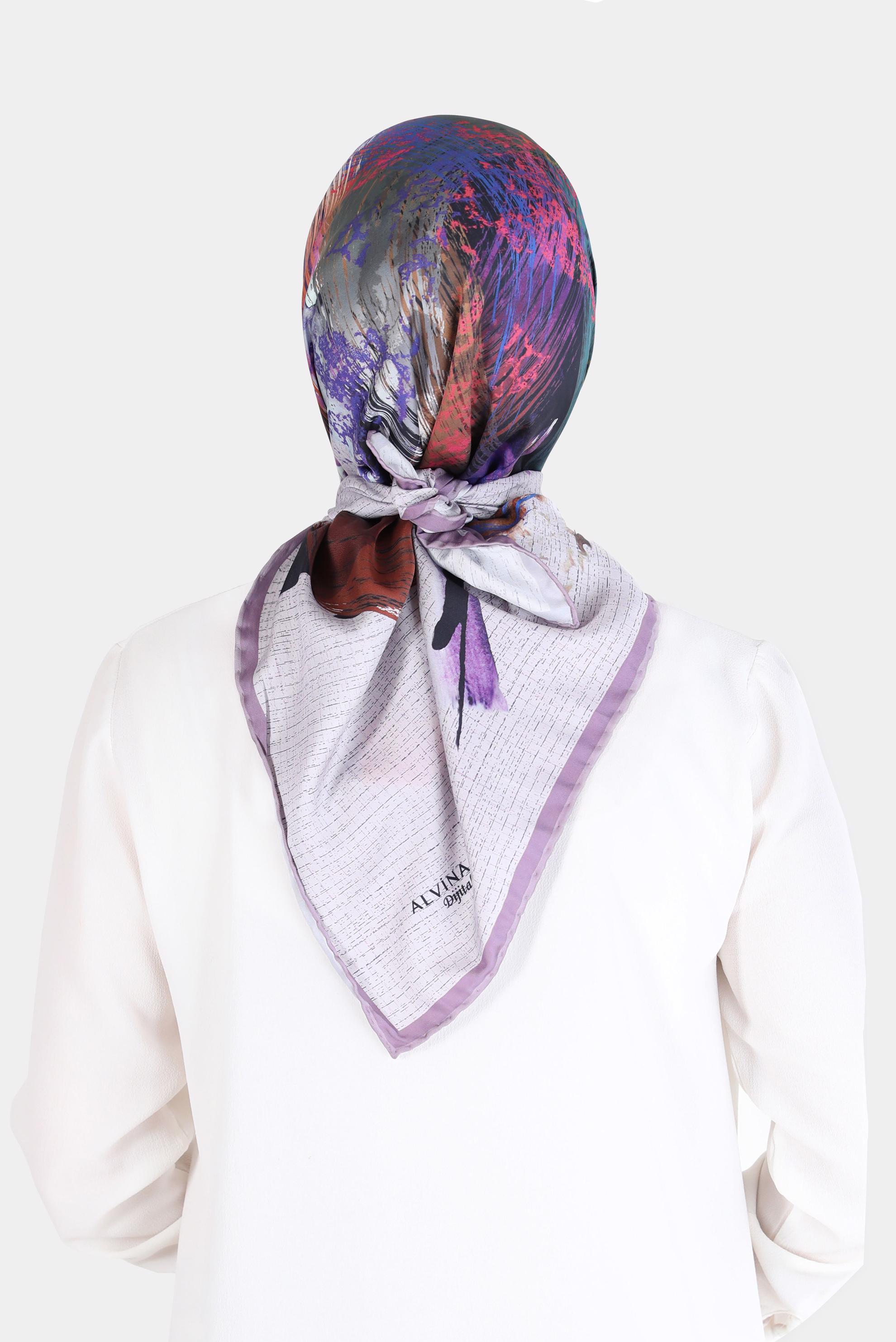 Tesettür giyim MOR ALVİNA DİJİTAL SURA  EŞARP 8101 