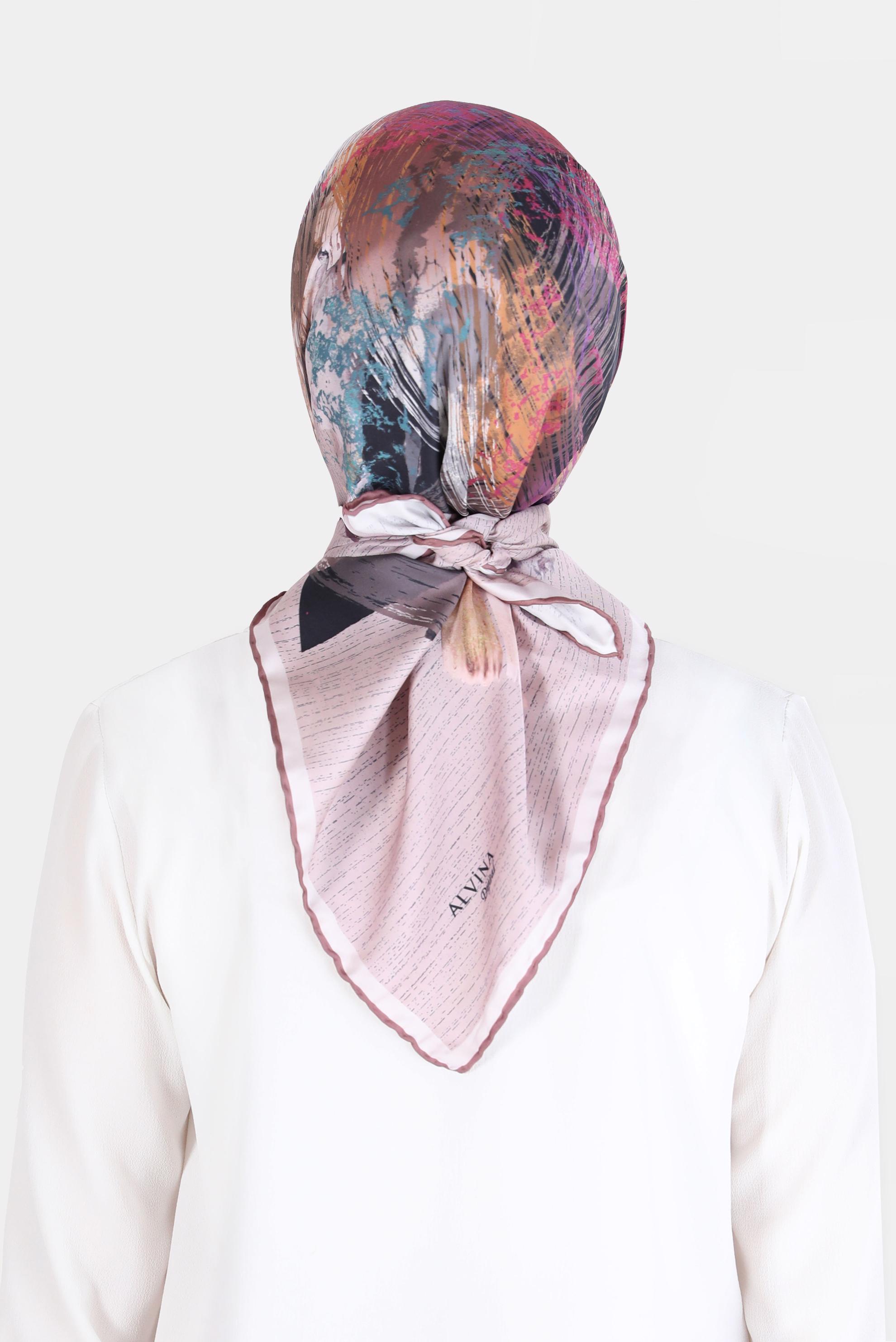 Tesettür giyim TURUNCU ALVİNA DİJİTAL SURA  EŞARP 8101 