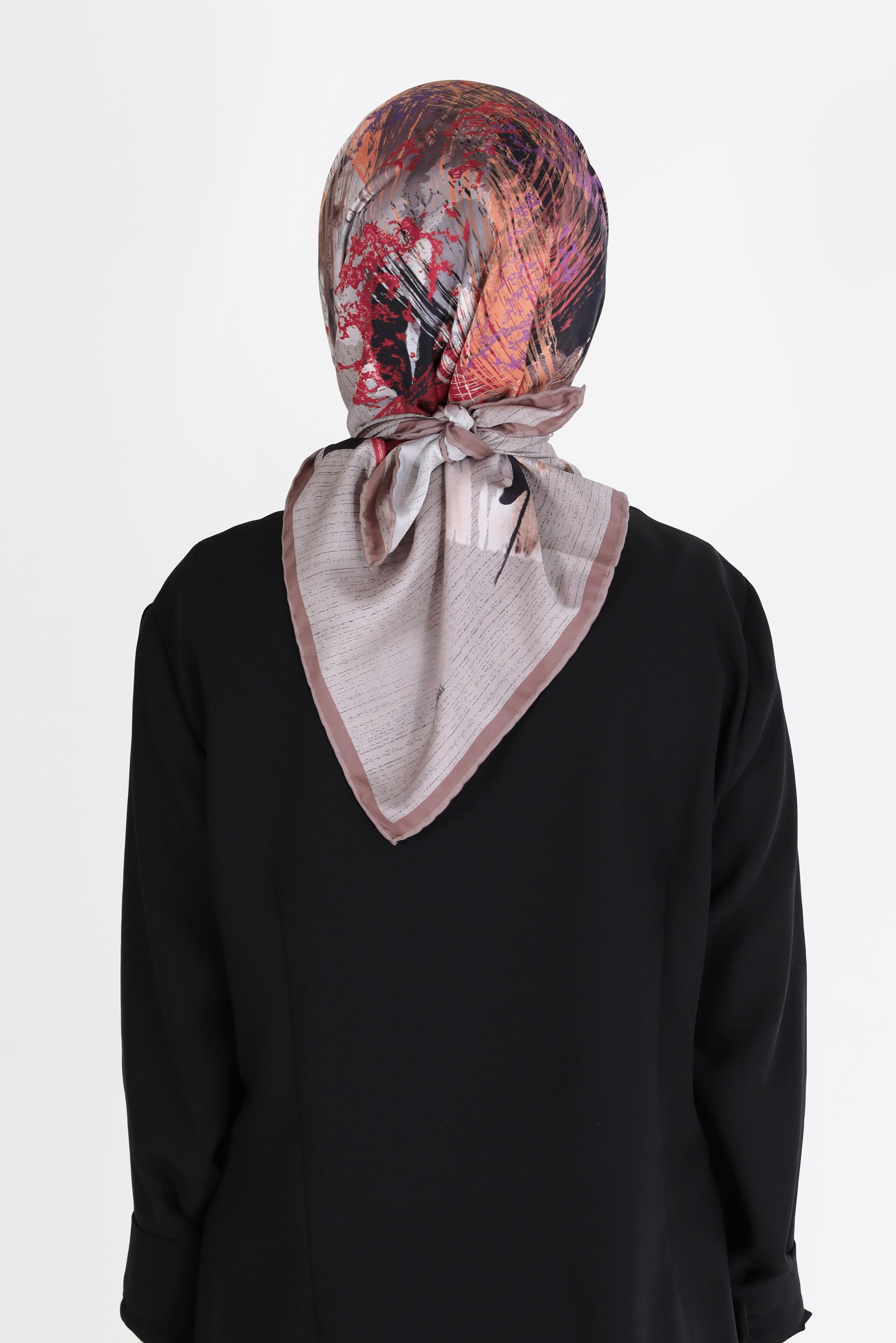 Tesettür giyim PEMBE ALVİNA DİJİTAL SURA  EŞARP 8101 