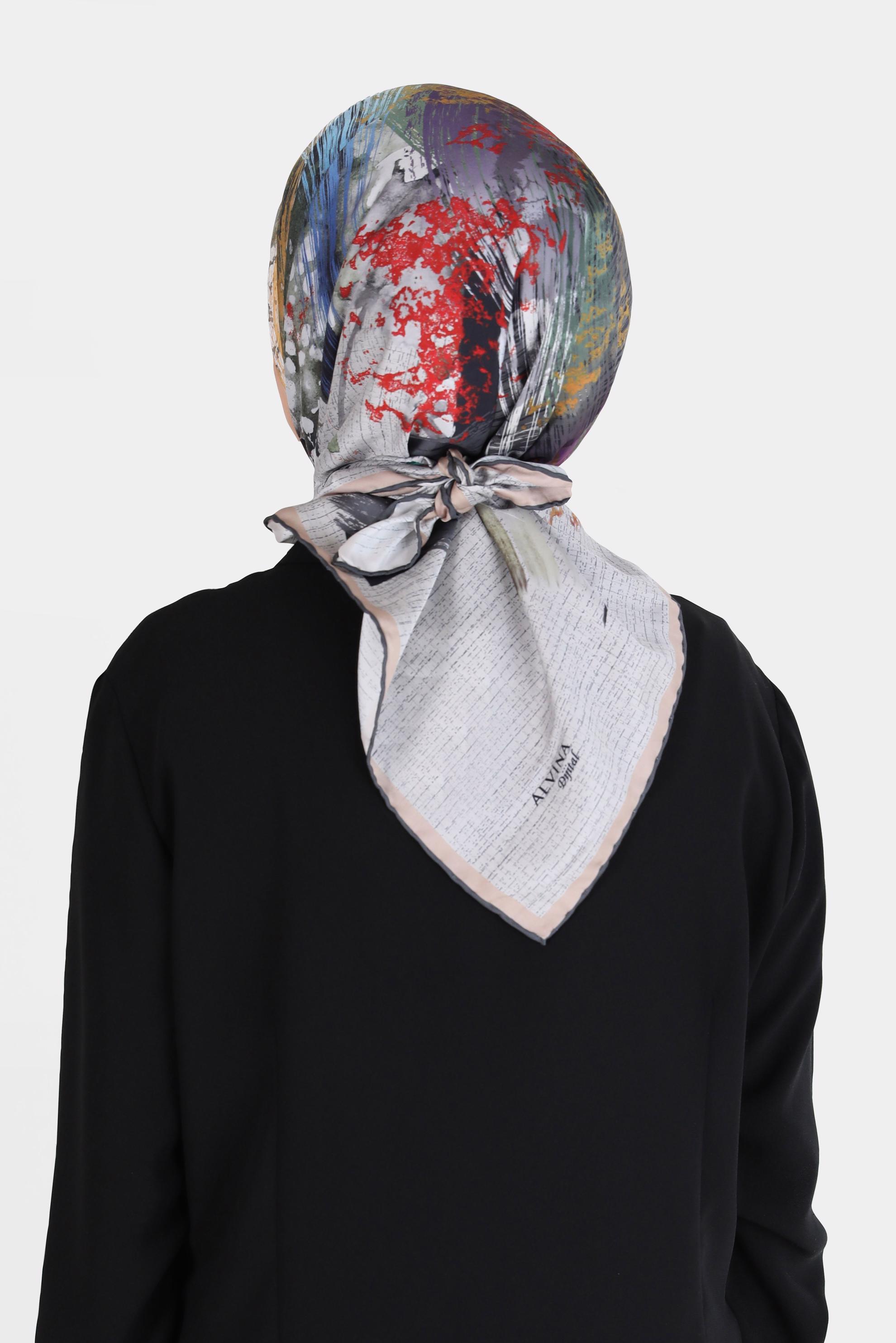 Tesettür giyim YEŞİL ALVİNA DİJİTAL SURA  EŞARP 8101 