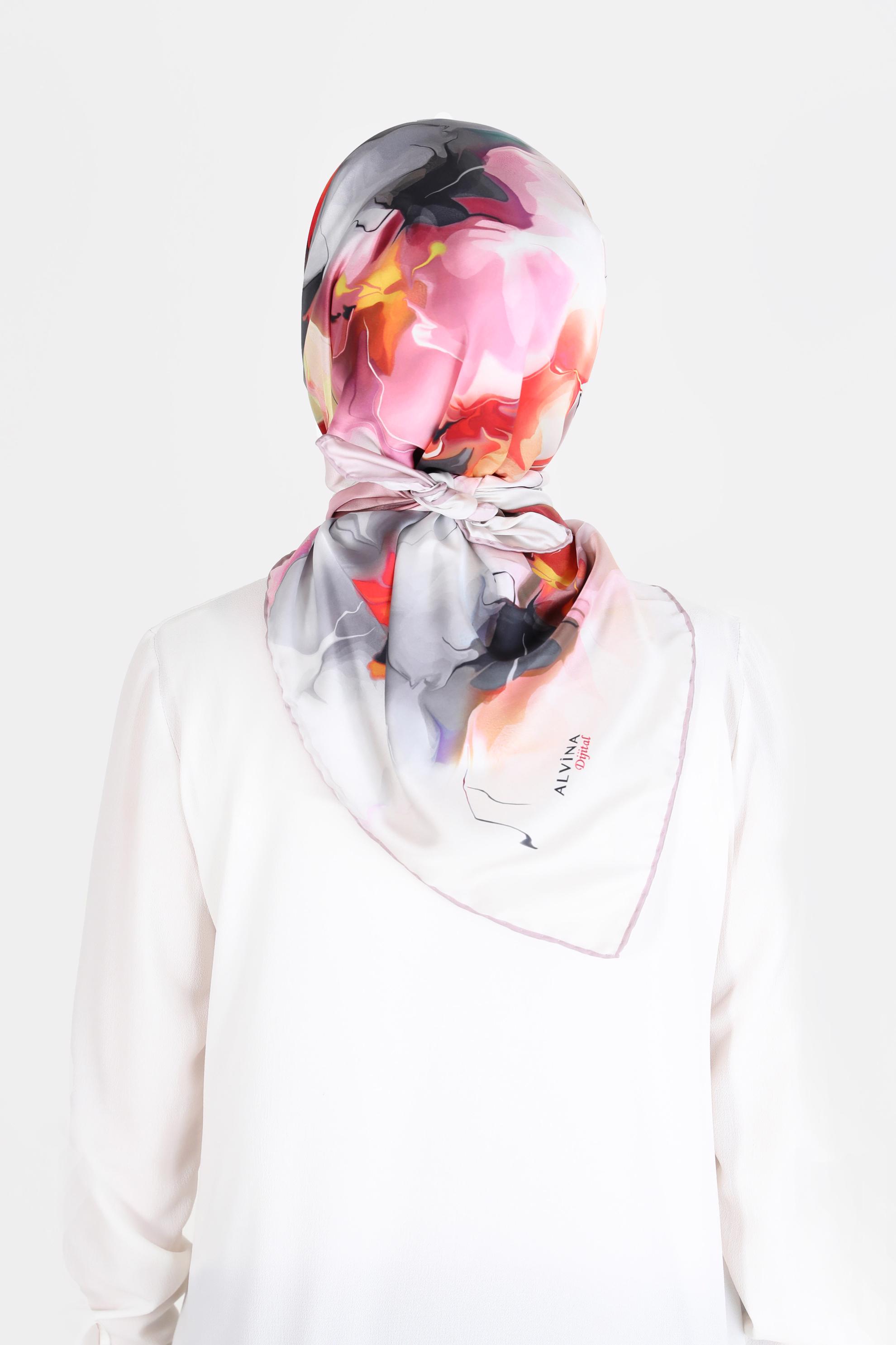 Tesettür giyim PUDRA ALVİNA DİJİTAL SURA EŞARP 8103 