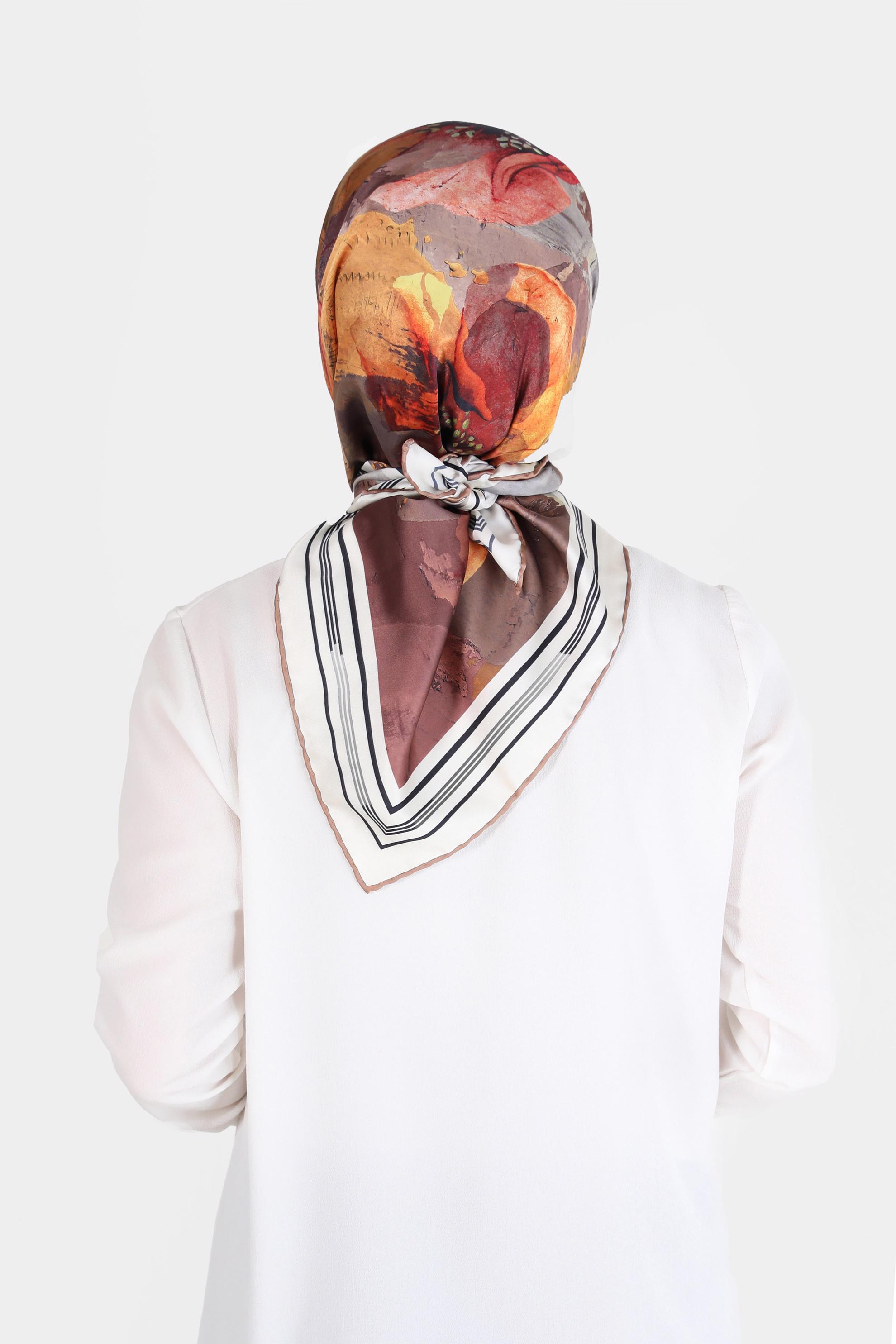 Tesettür giyim TABA ALVİNA DİJİTAL SURA EŞARP 8104