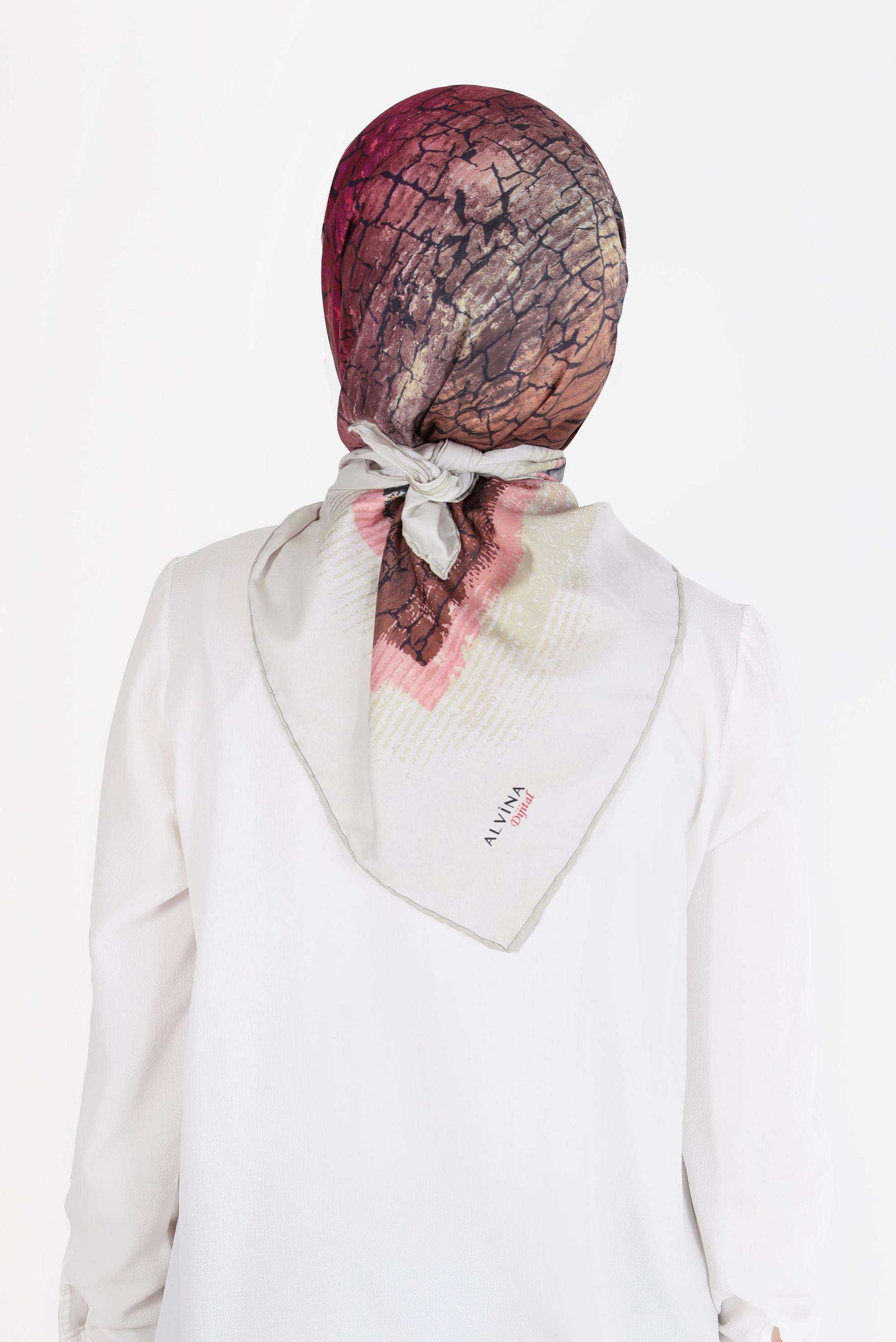 Tesettür giyim FUŞYA ALVİNA DİJİTAL TWİLL EŞARP 8105 