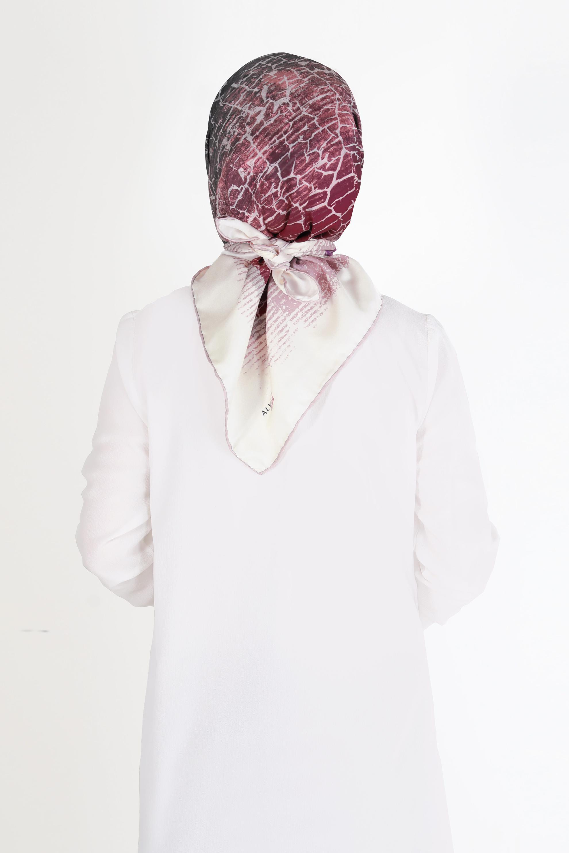 Tesettür giyim PUDRA ALVİNA DİJİTAL TWİLL EŞARP 8105 