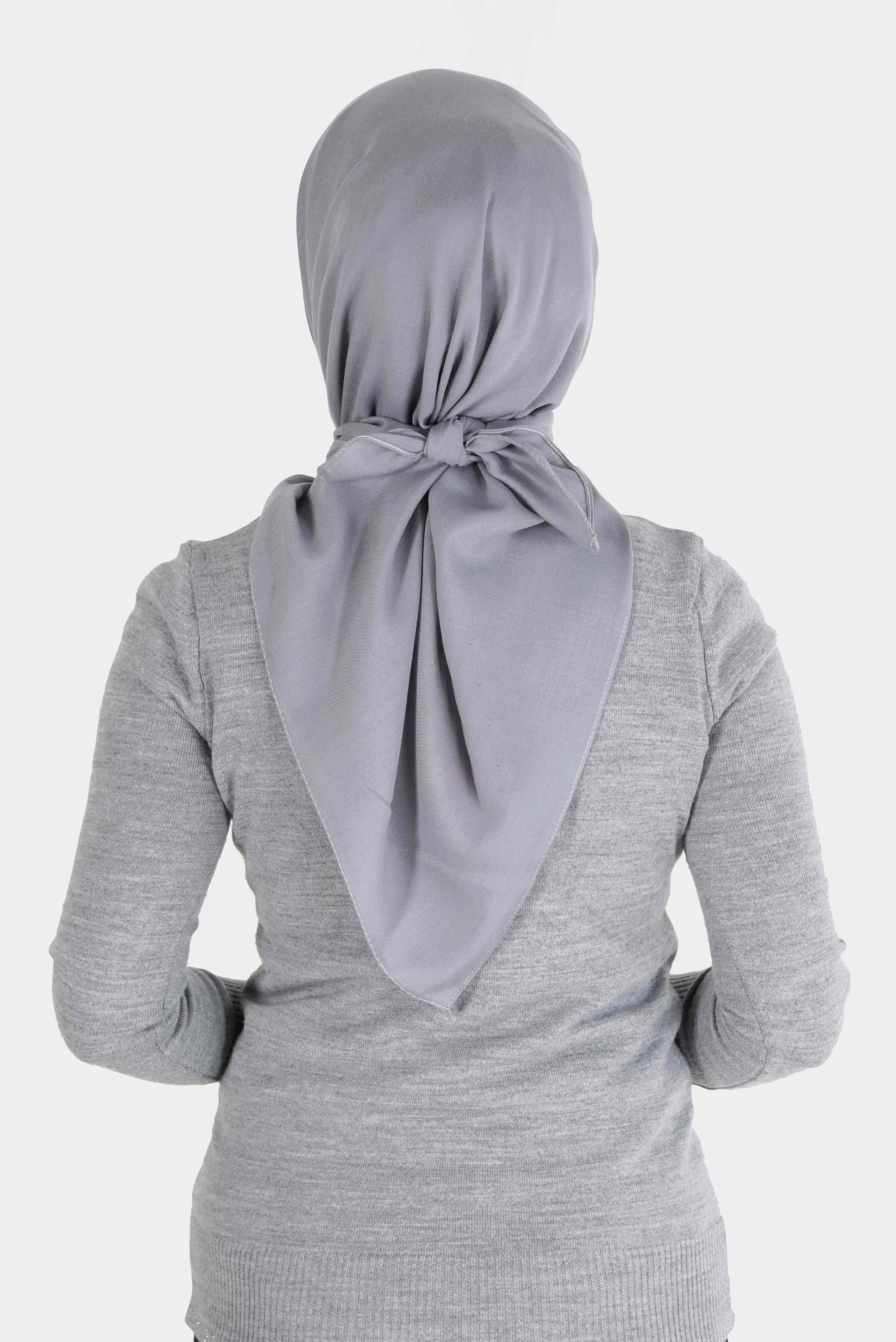 Tesettür giyim GRİ ALVİNA MEDİNE İPEĞİ EŞARP 8106 