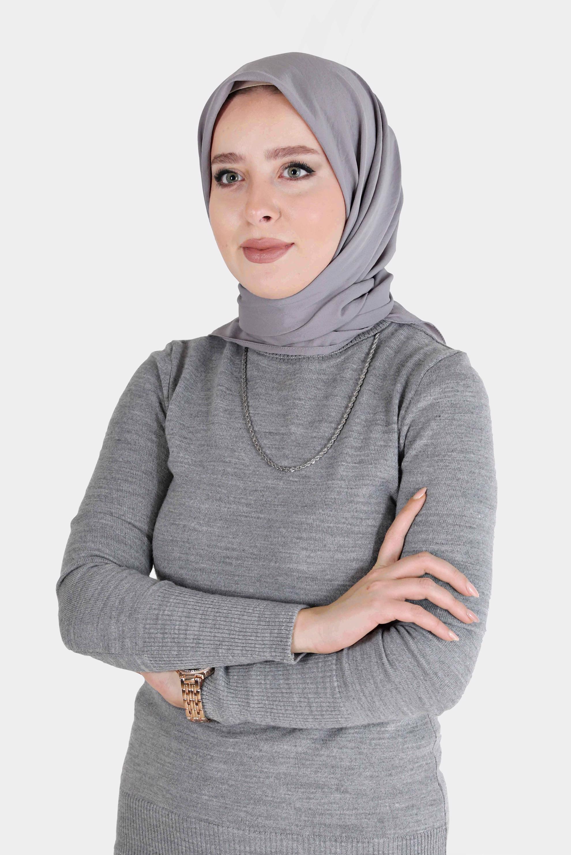 Hijab clothing GREY ALVİNA MEDINA SILK SCARF 8106 