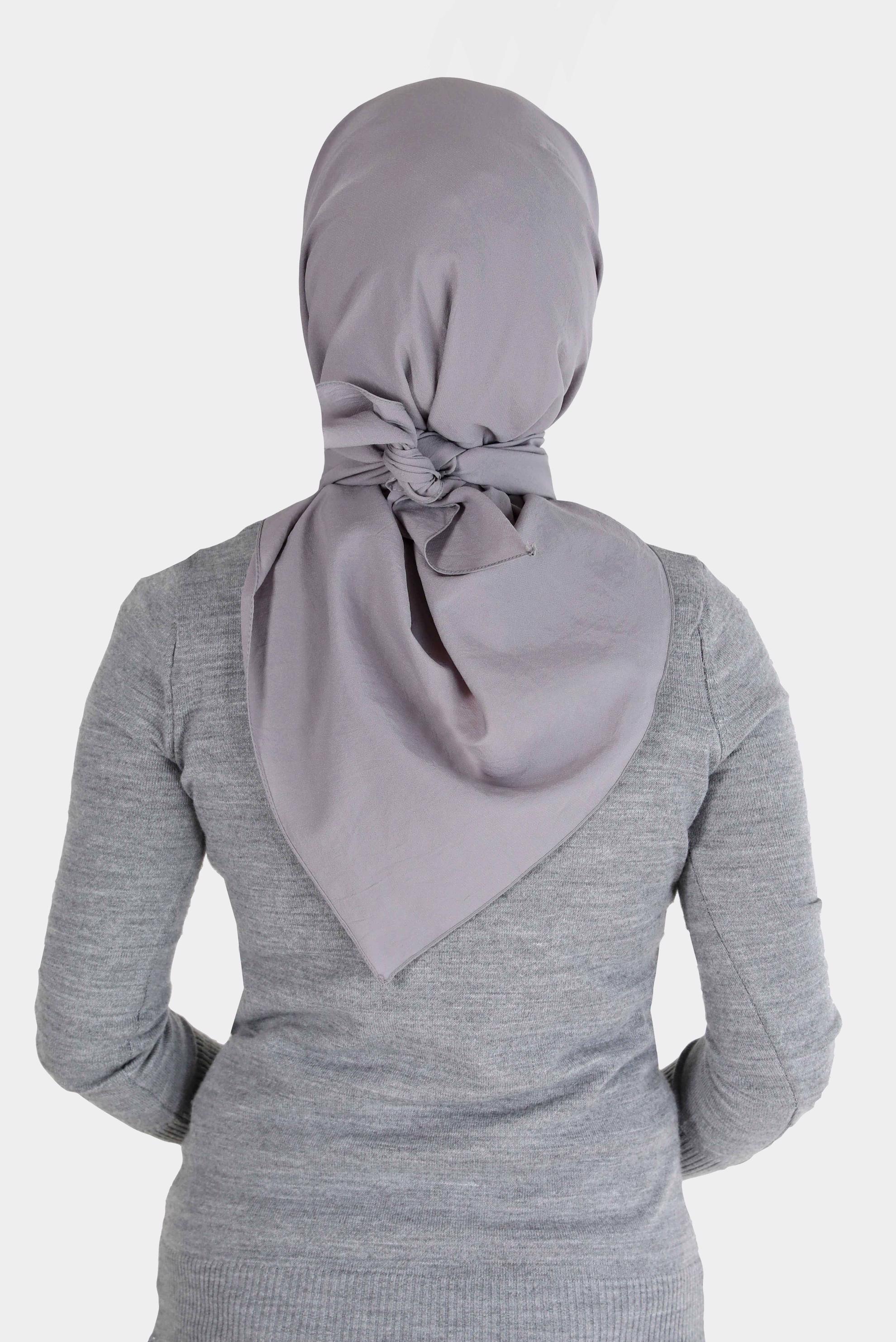 Hijab clothing GREY ALVİNA MEDINA SILK SCARF 8106 