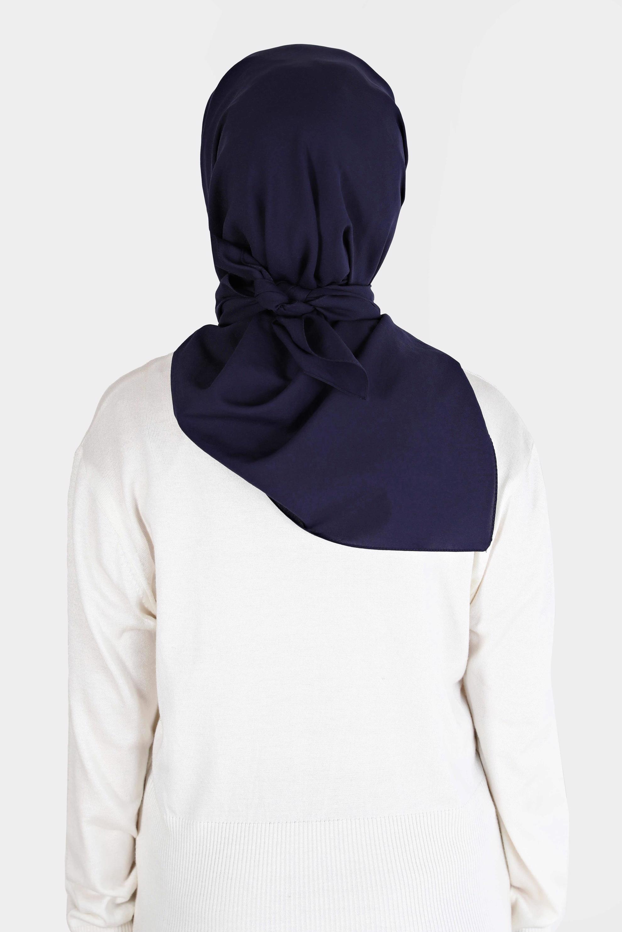 Tesettür giyim LACİVERT ALVİNA MEDİNE İPEĞİ EŞARP 8106 