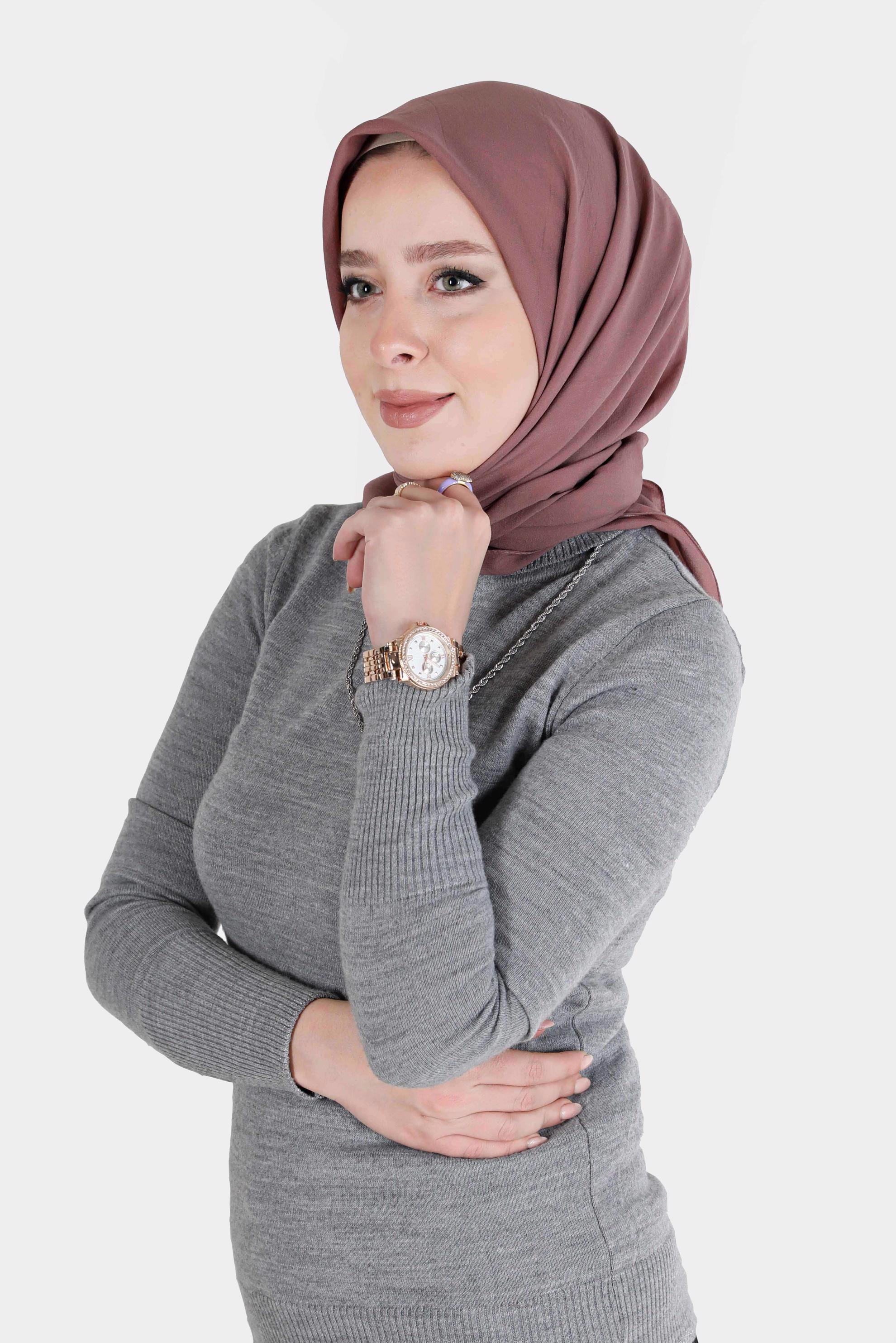 Tesettür giyim MÜRDÜM ALVİNA MEDİNE İPEĞİ EŞARP 8106 