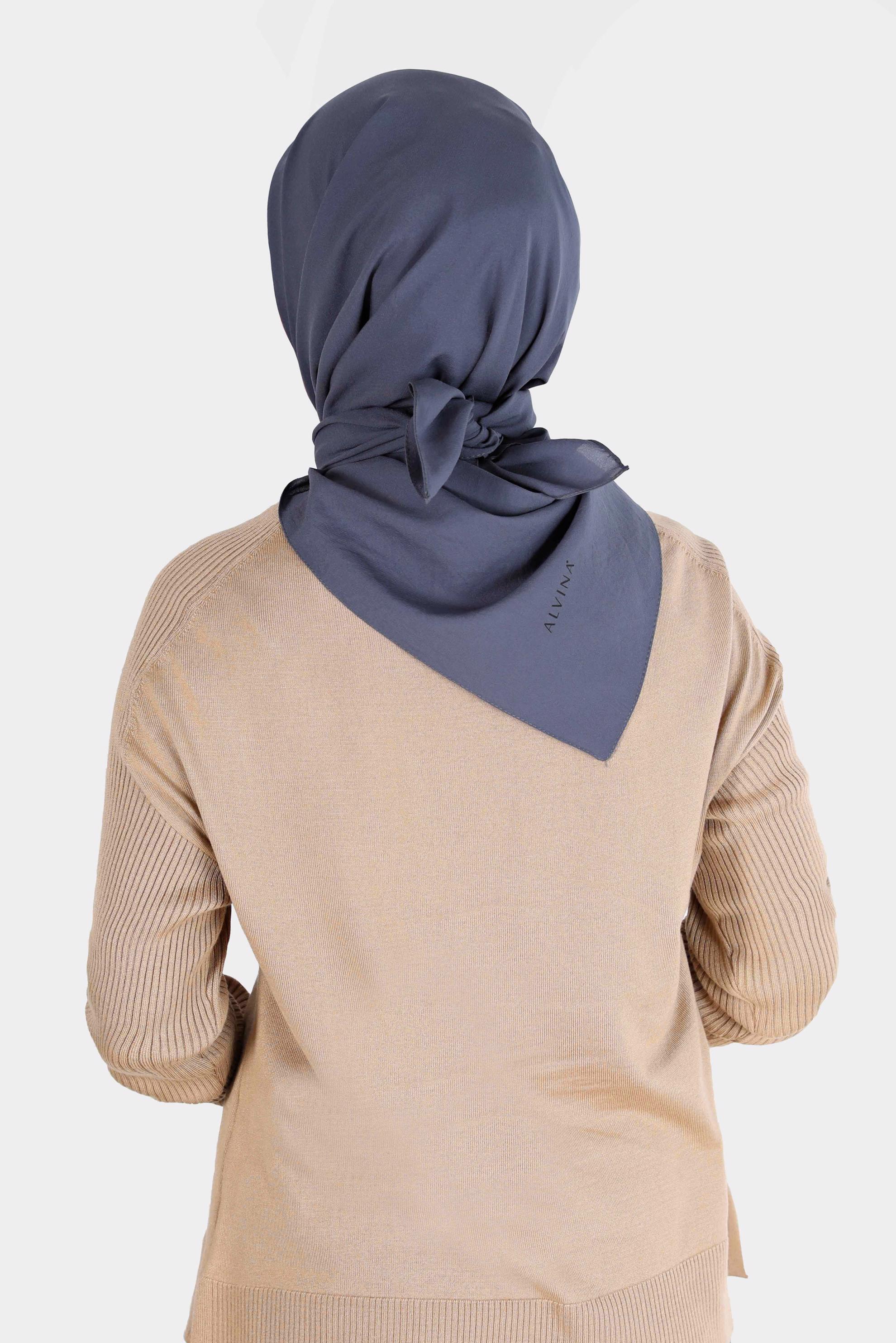 Hijab clothing GREY ALVİNA MEDINA SILK SCARF 8106 