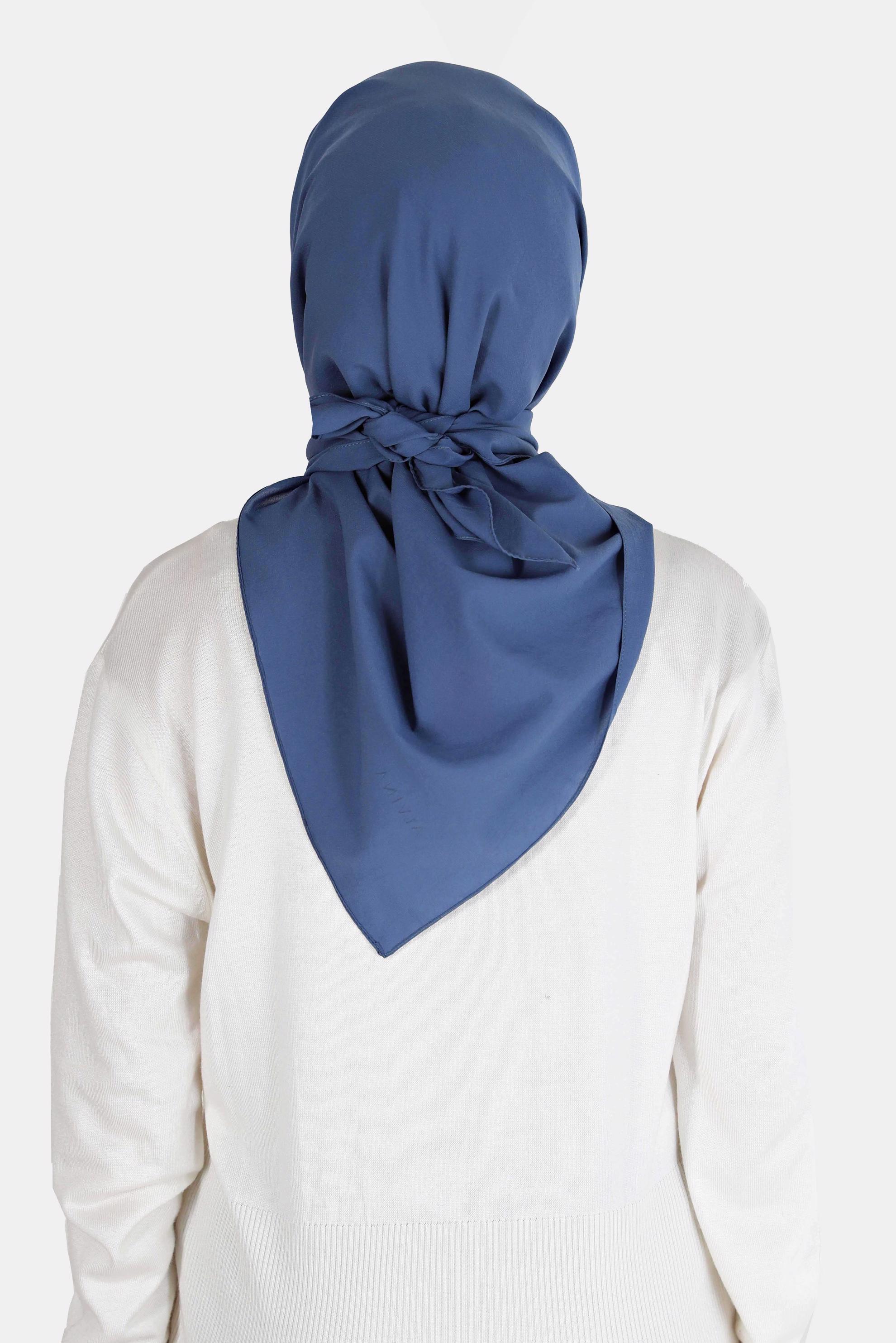 Hijab clothing NAVY BLUE ALVİNA MEDINA SILK SCARF 8106 