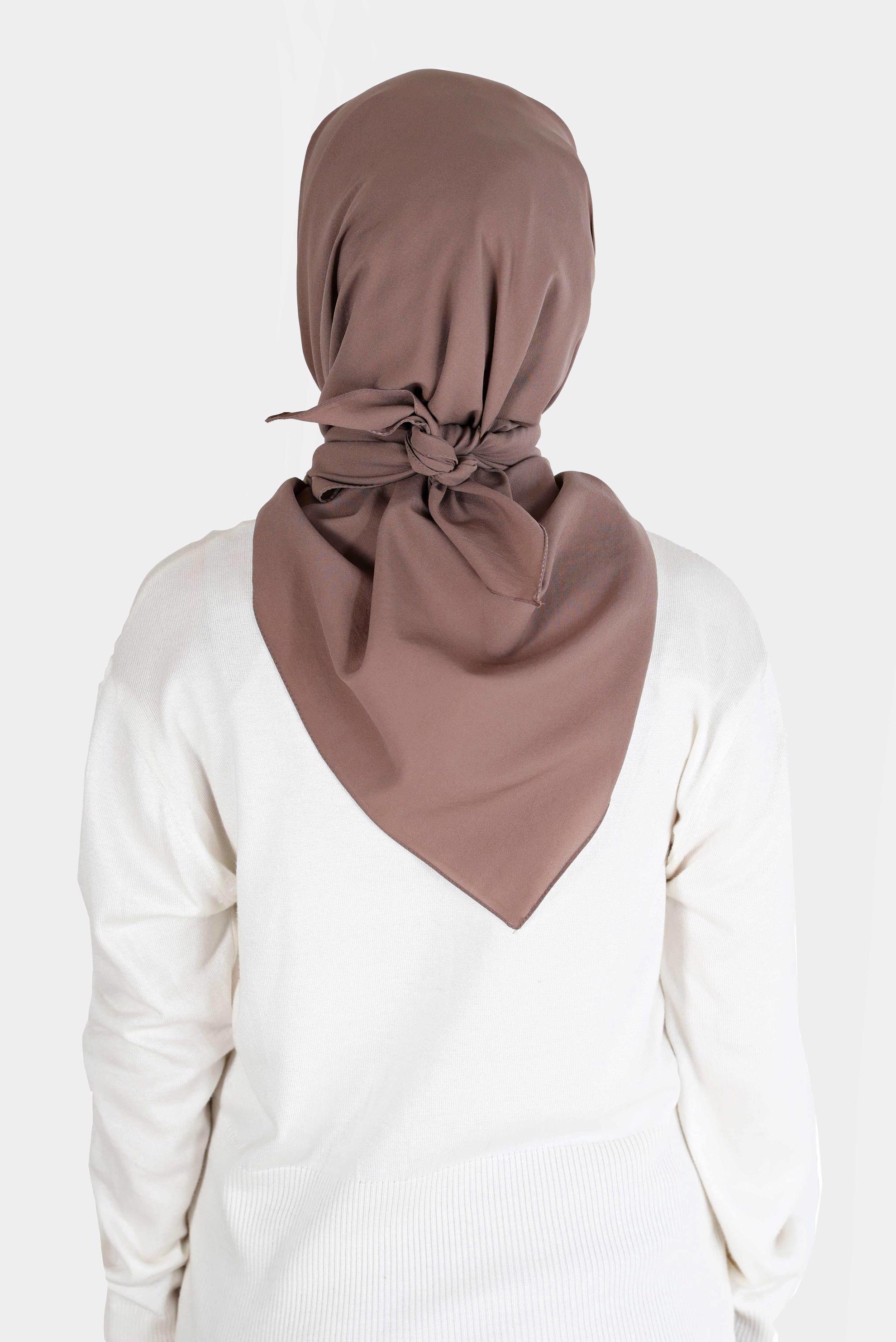 Tesettür giyim VİZON ALVİNA MEDİNE İPEĞİ EŞARP 8106 