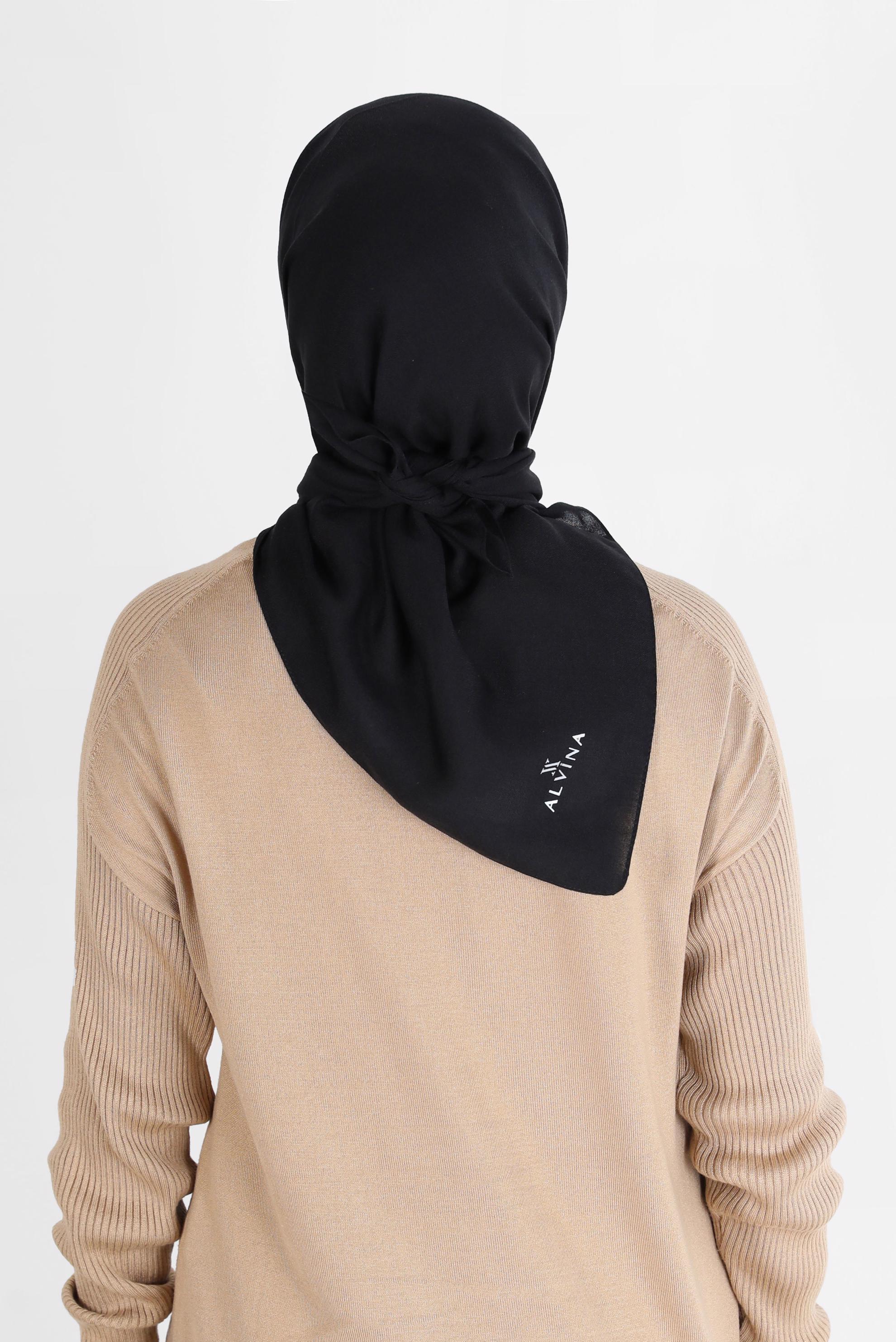 Tesettür giyim SİYAH ALVİNA BAMBU EŞARP 8107 