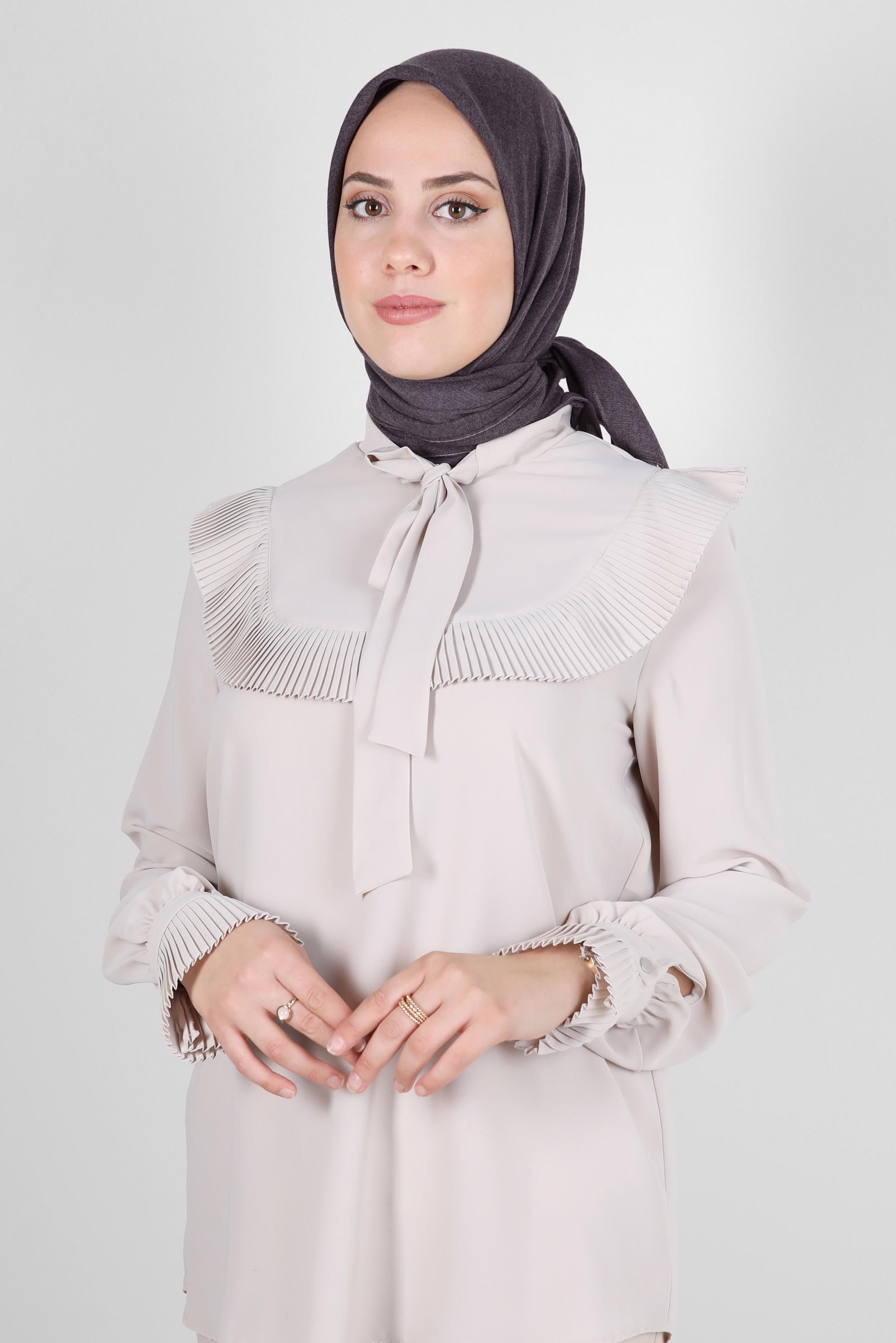 Tesettür giyim GRİ ALVİNA BAMBU EŞARP 8107 