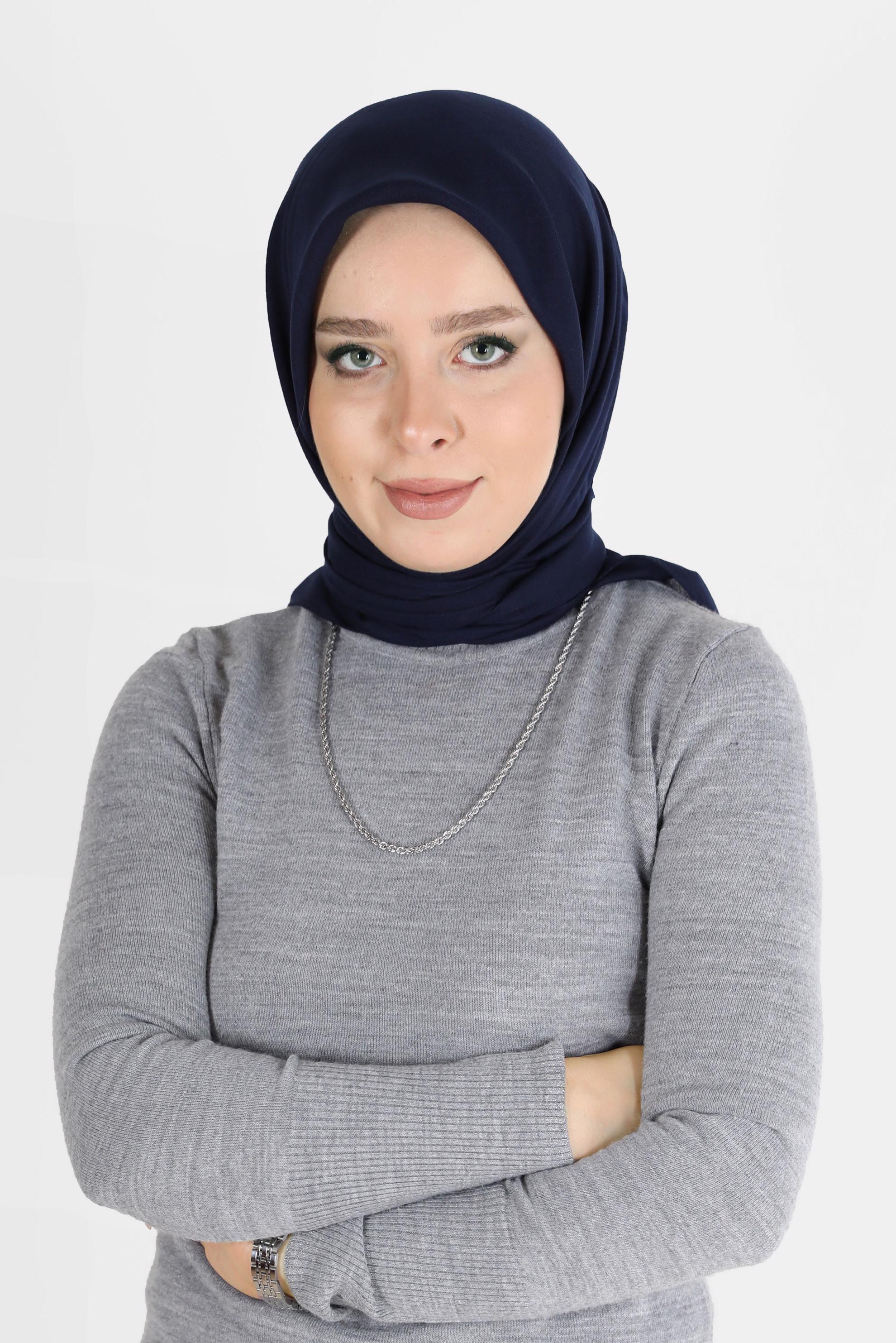 Tesettür giyim LACİVERT ALVİNA BAMBU EŞARP 8107 