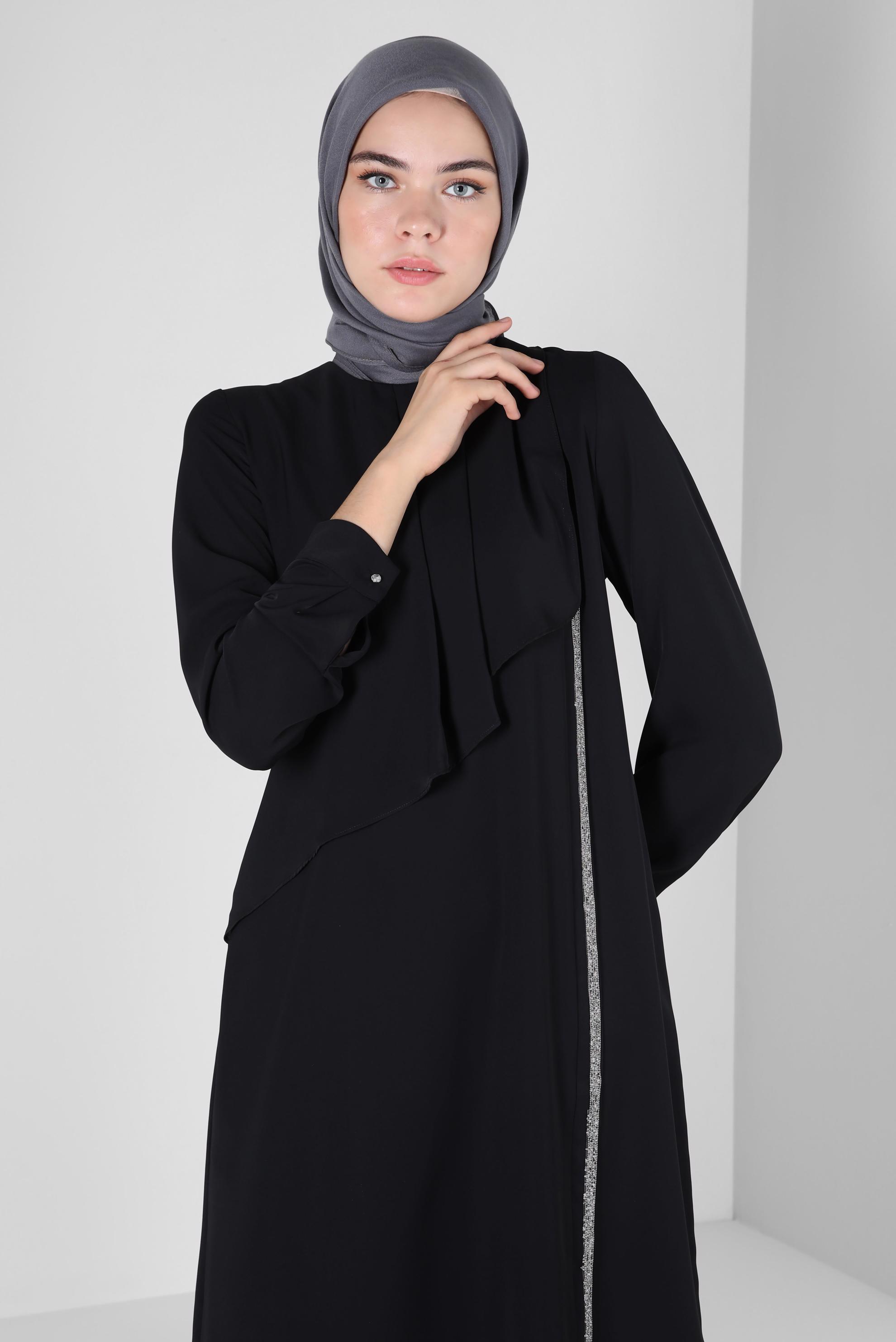 Vêtements hijab GRIS ÉCHARPE EN BAMBOU ALVİNA 8107