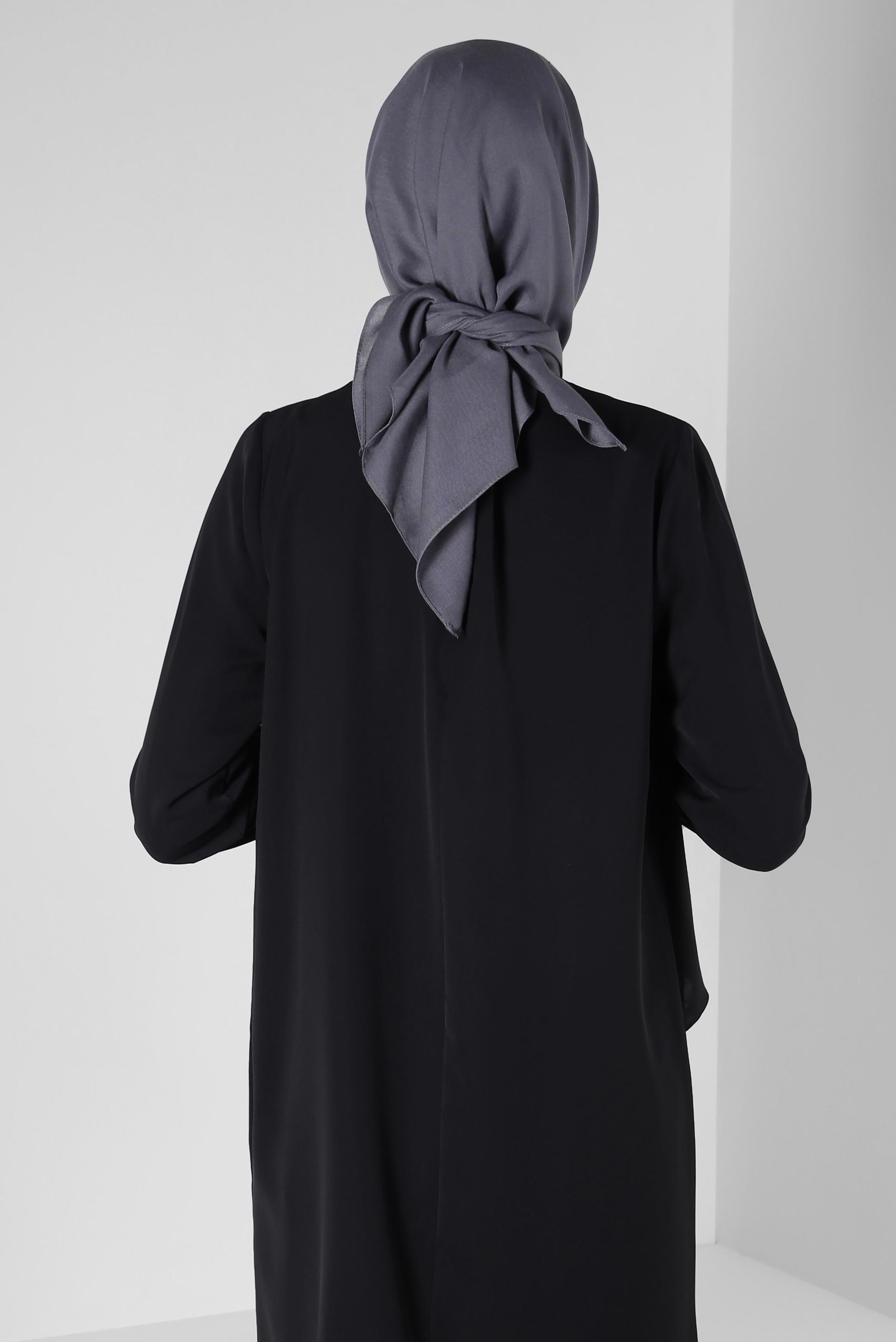 Vêtements hijab GRIS ÉCHARPE EN BAMBOU ALVİNA 8107