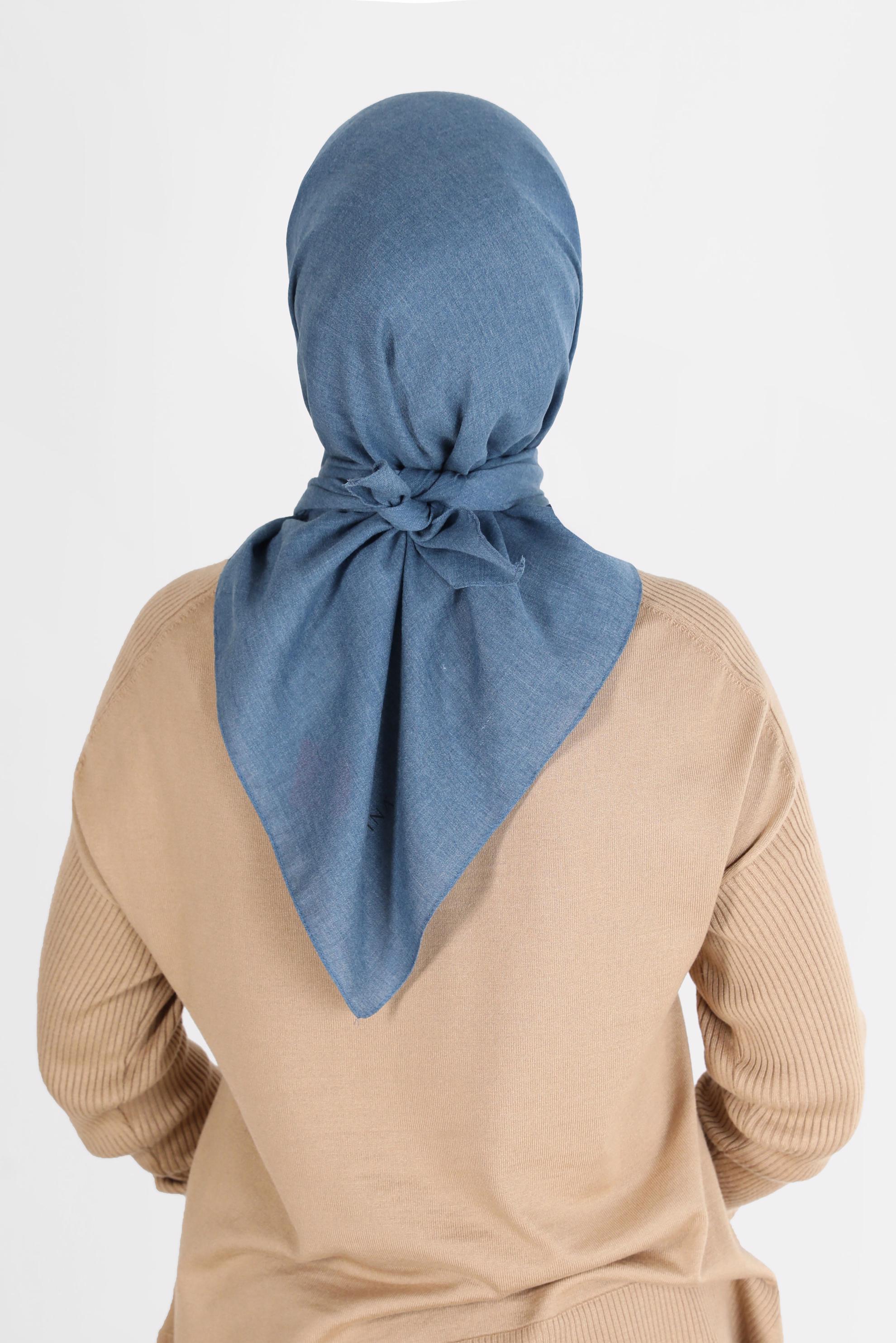 Tesettür giyim LACİVERT ALVİNA BAMBU EŞARP 8107 