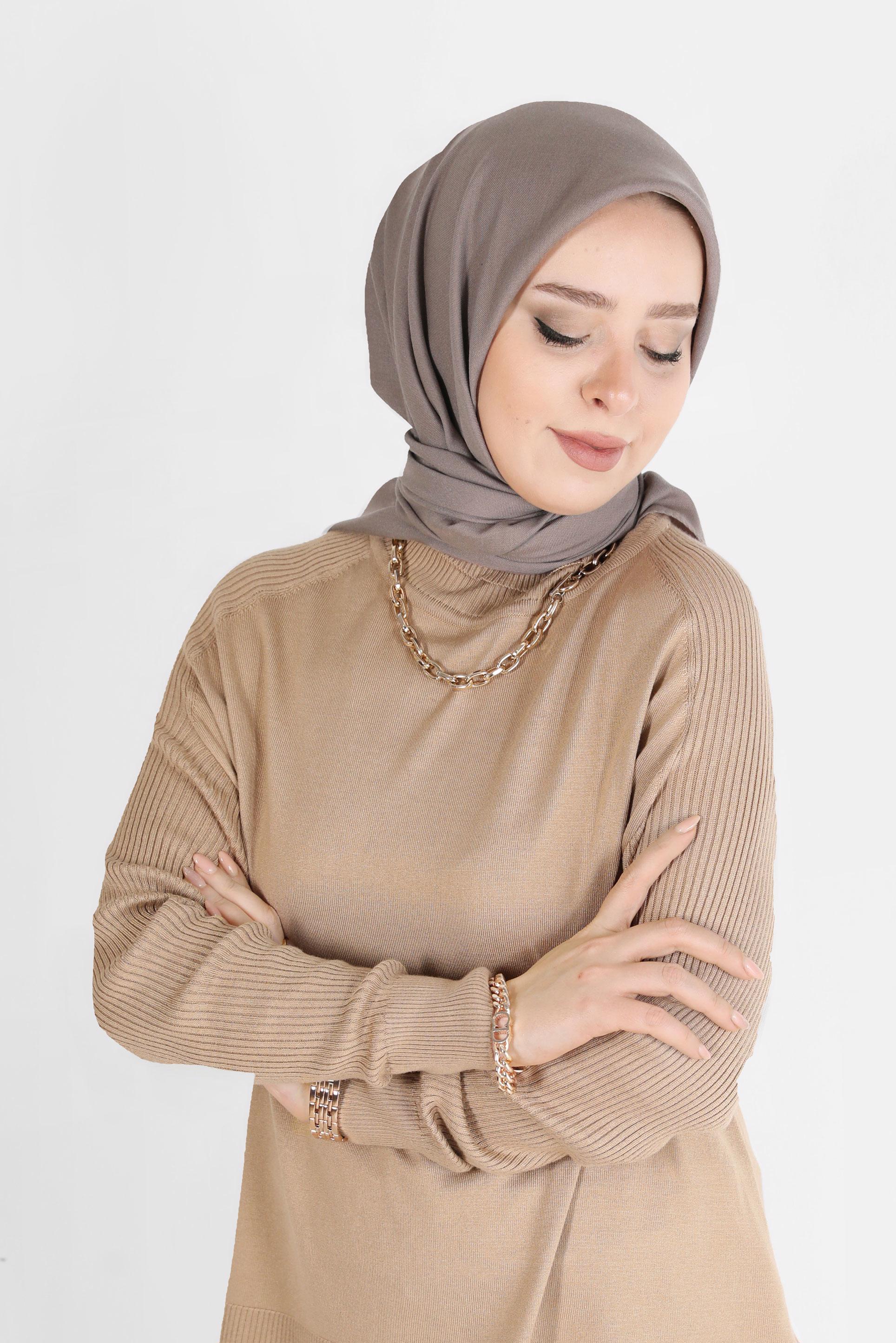 Tesettür giyim BEJ ALVİNA BAMBU EŞARP 8107 