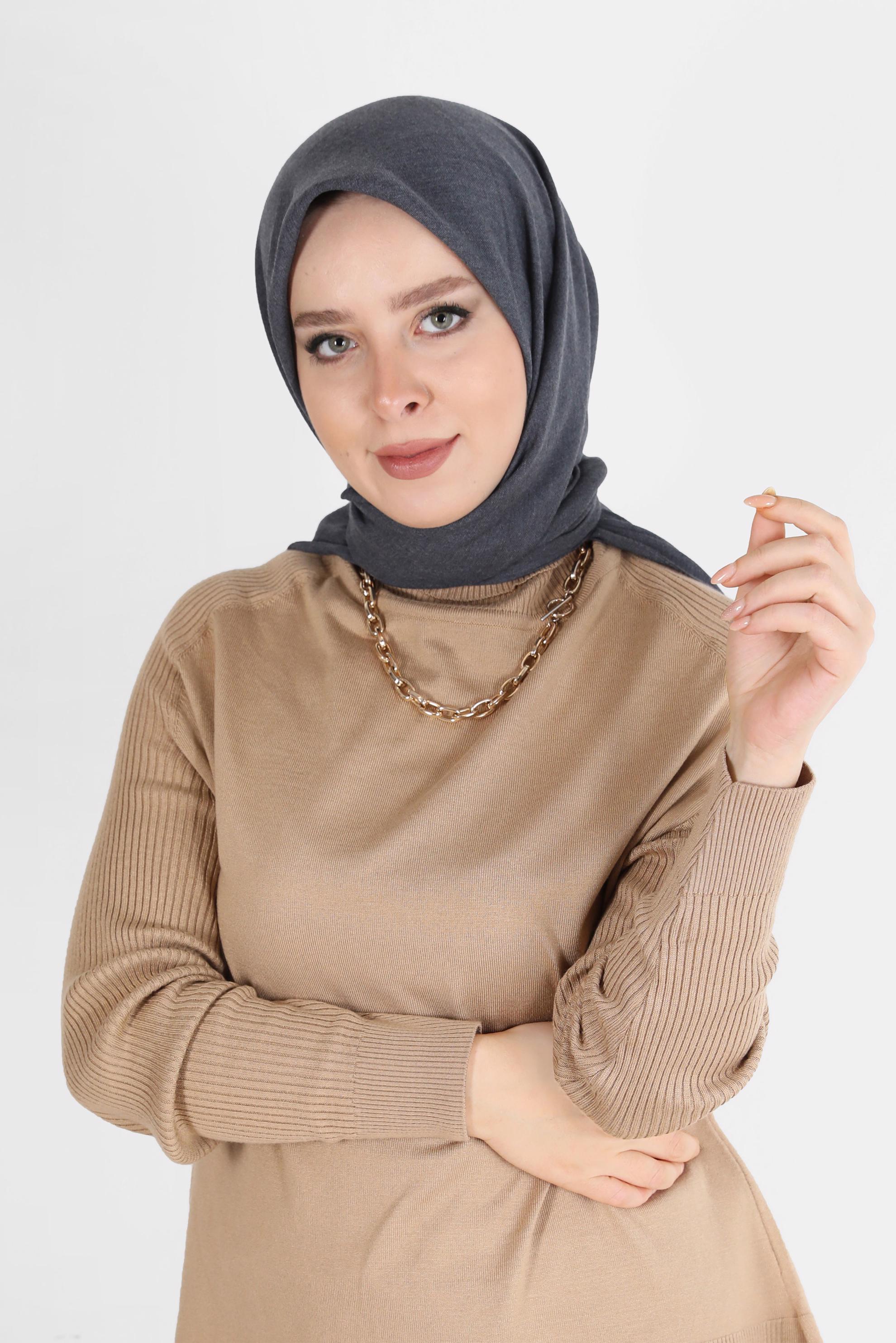 Tesettür giyim LACİVERT ALVİNA BAMBU EŞARP 8107 