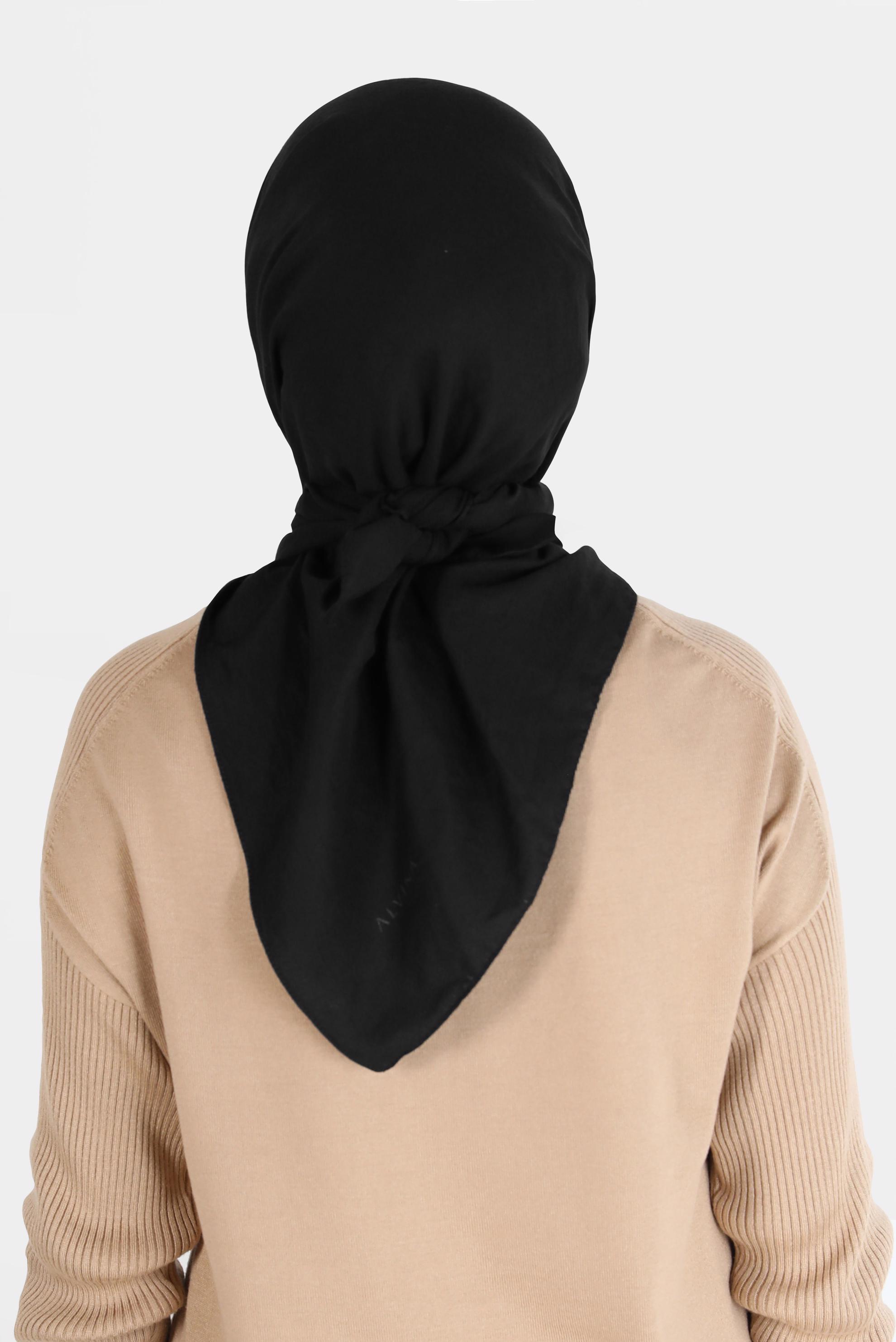 Tesettür giyim SİYAH ALVİNA PAMUK CAZ EŞARP 8109 