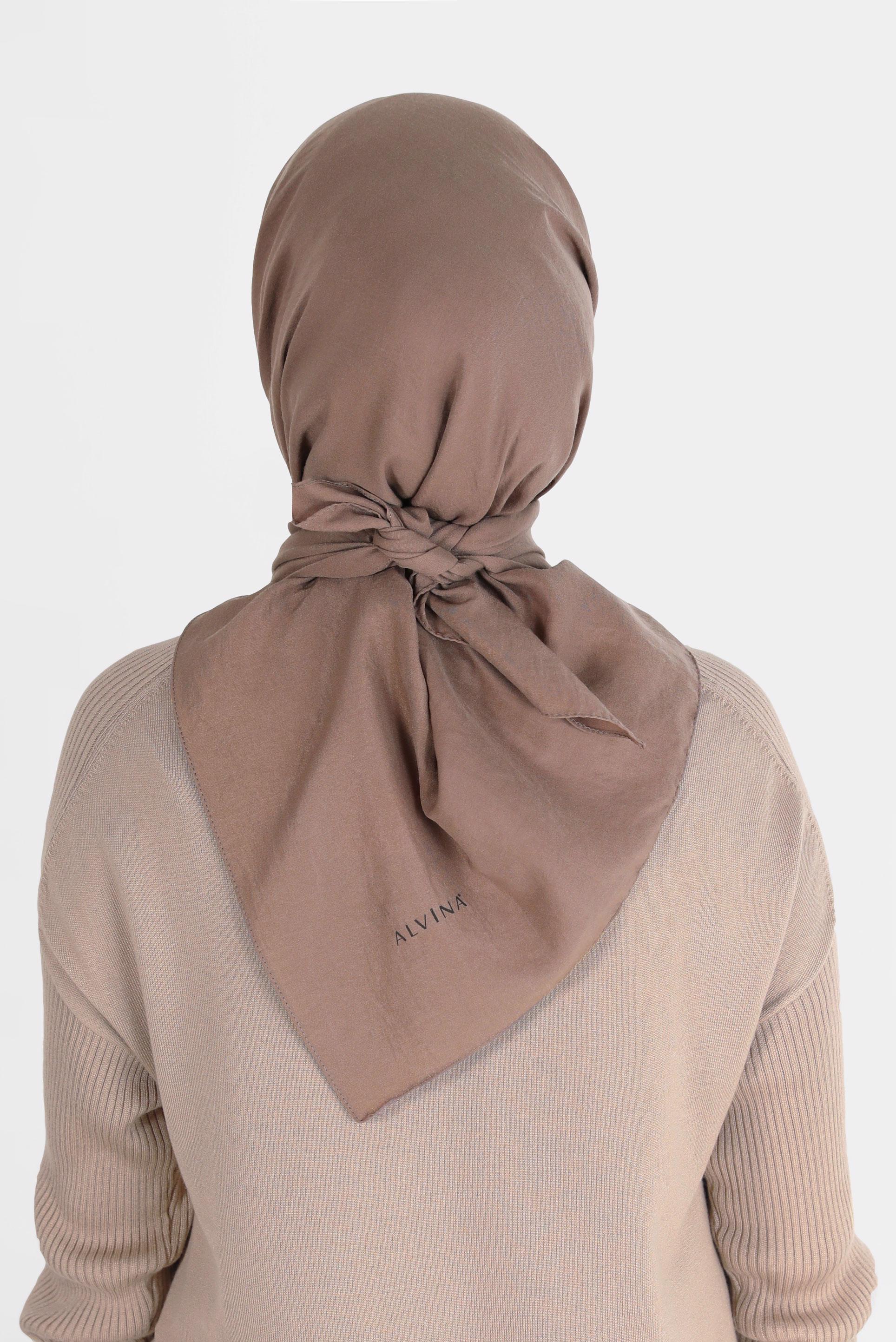 Tesettür giyim KAHVE ALVİNA PAMUK CAZ EŞARP 8109 