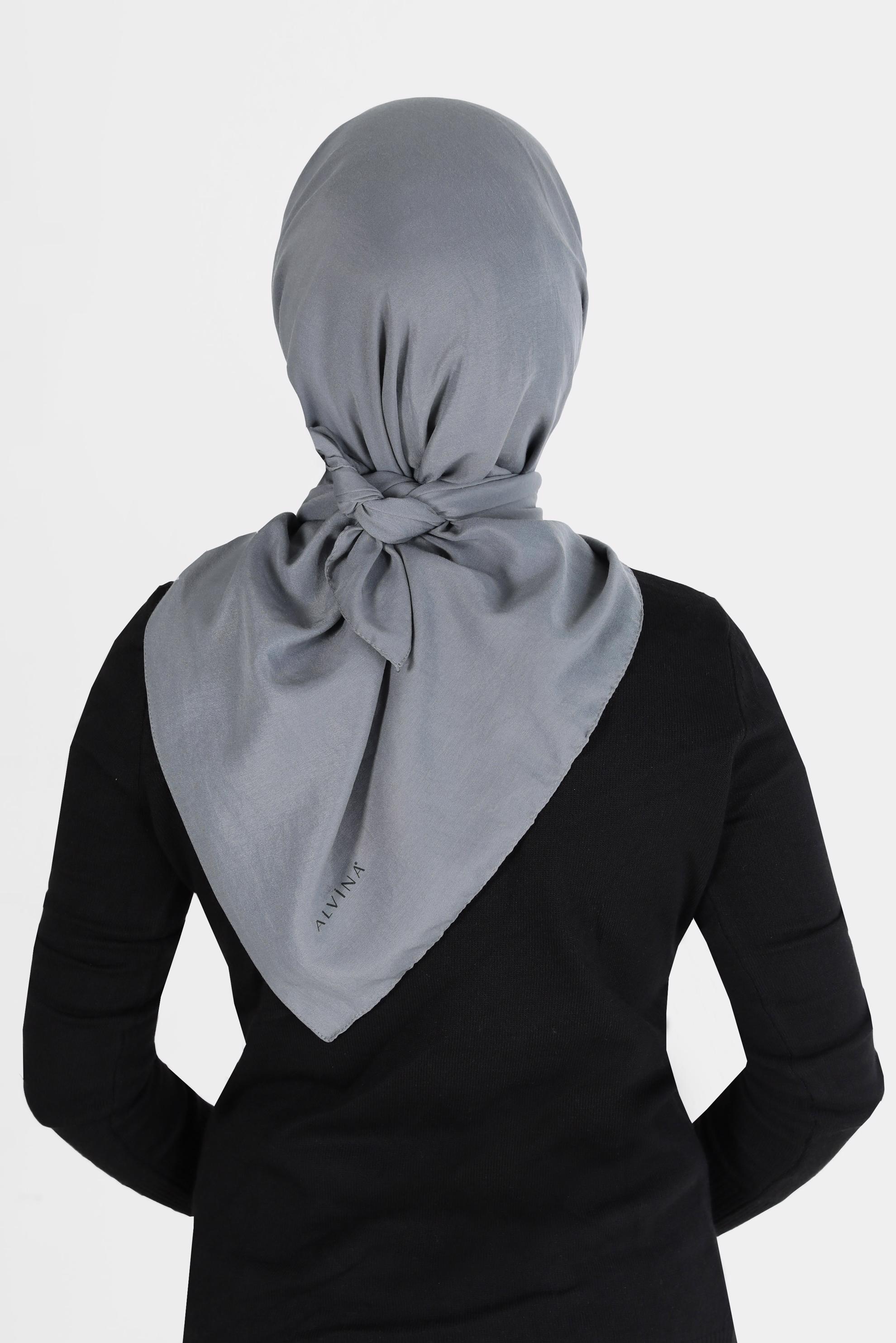 Tesettür giyim GRİ ALVİNA PAMUK CAZ EŞARP 8109 