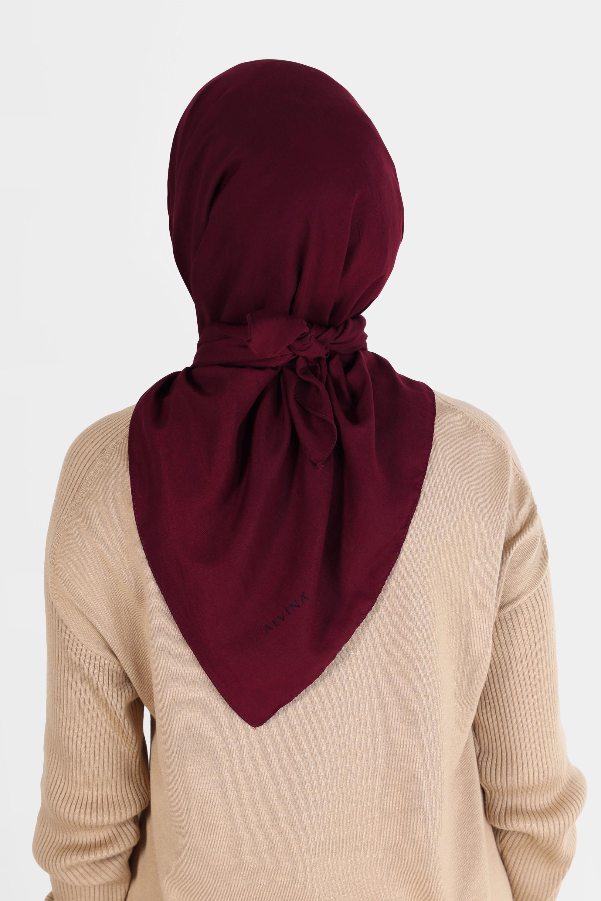 Tesettür giyim BORDO ALVİNA PAMUK CAZ EŞARP 8109 