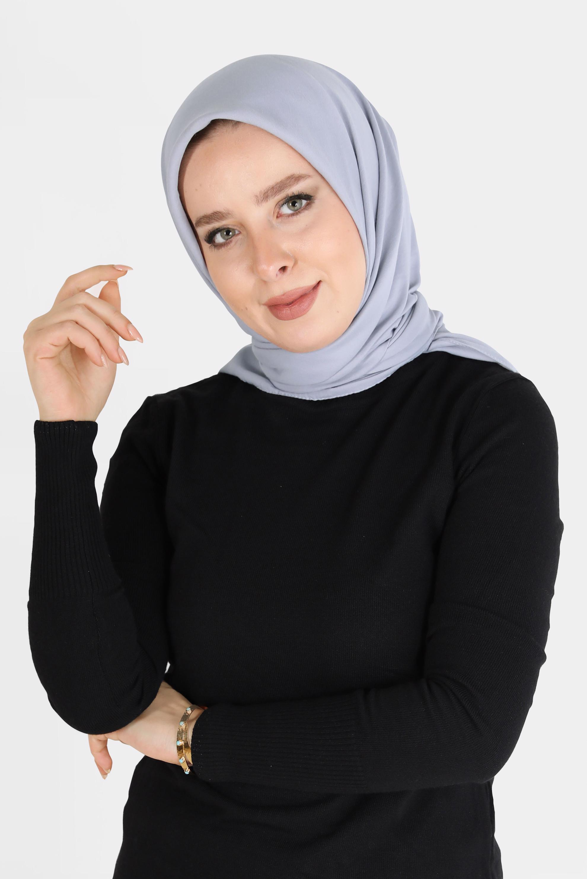 Tesettür giyim GÜMÜŞ ALVİNA PAMUK CAZ EŞARP 8109 