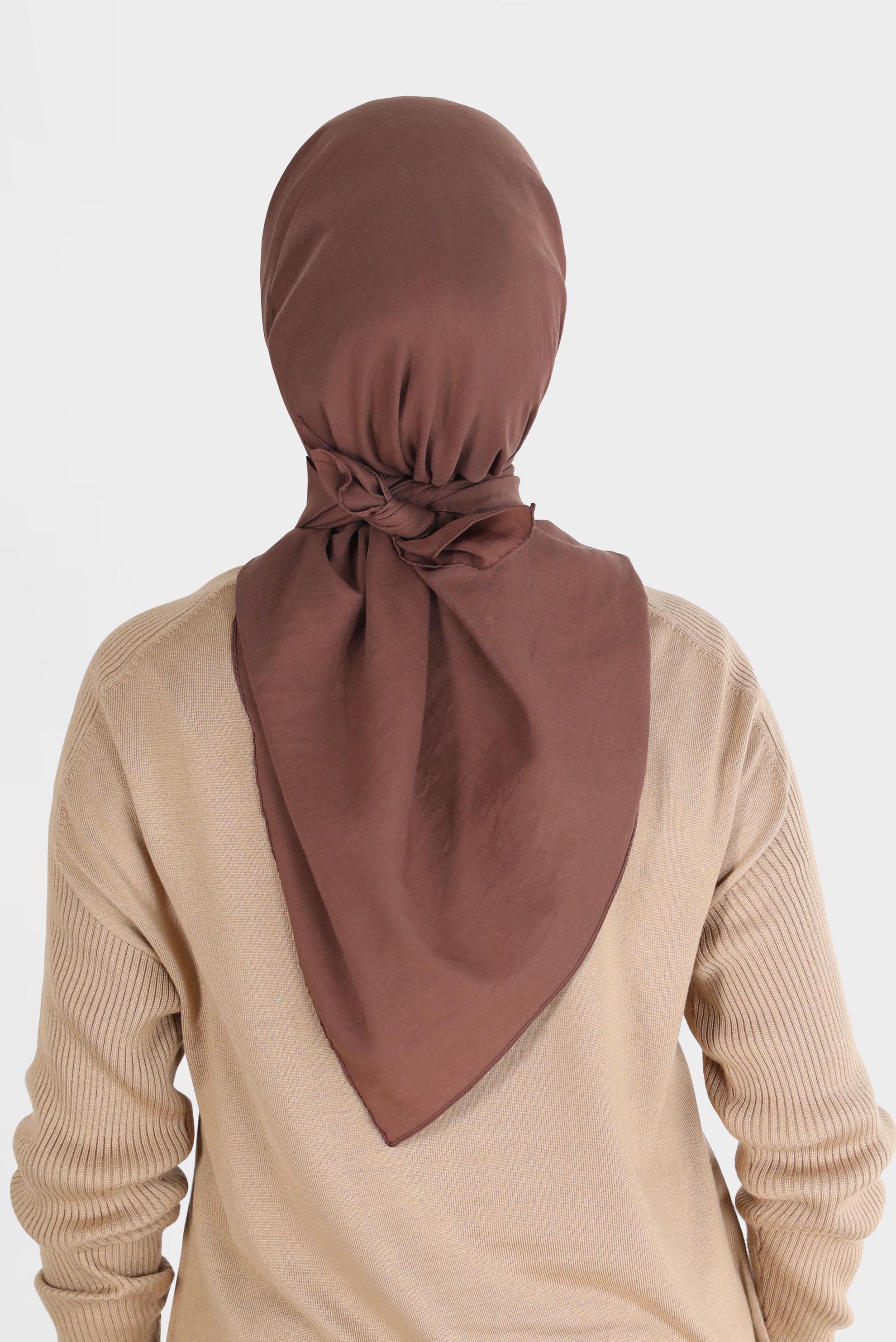 Tesettür giyim KAHVE ALVİNA PAMUK CAZ EŞARP 8109 