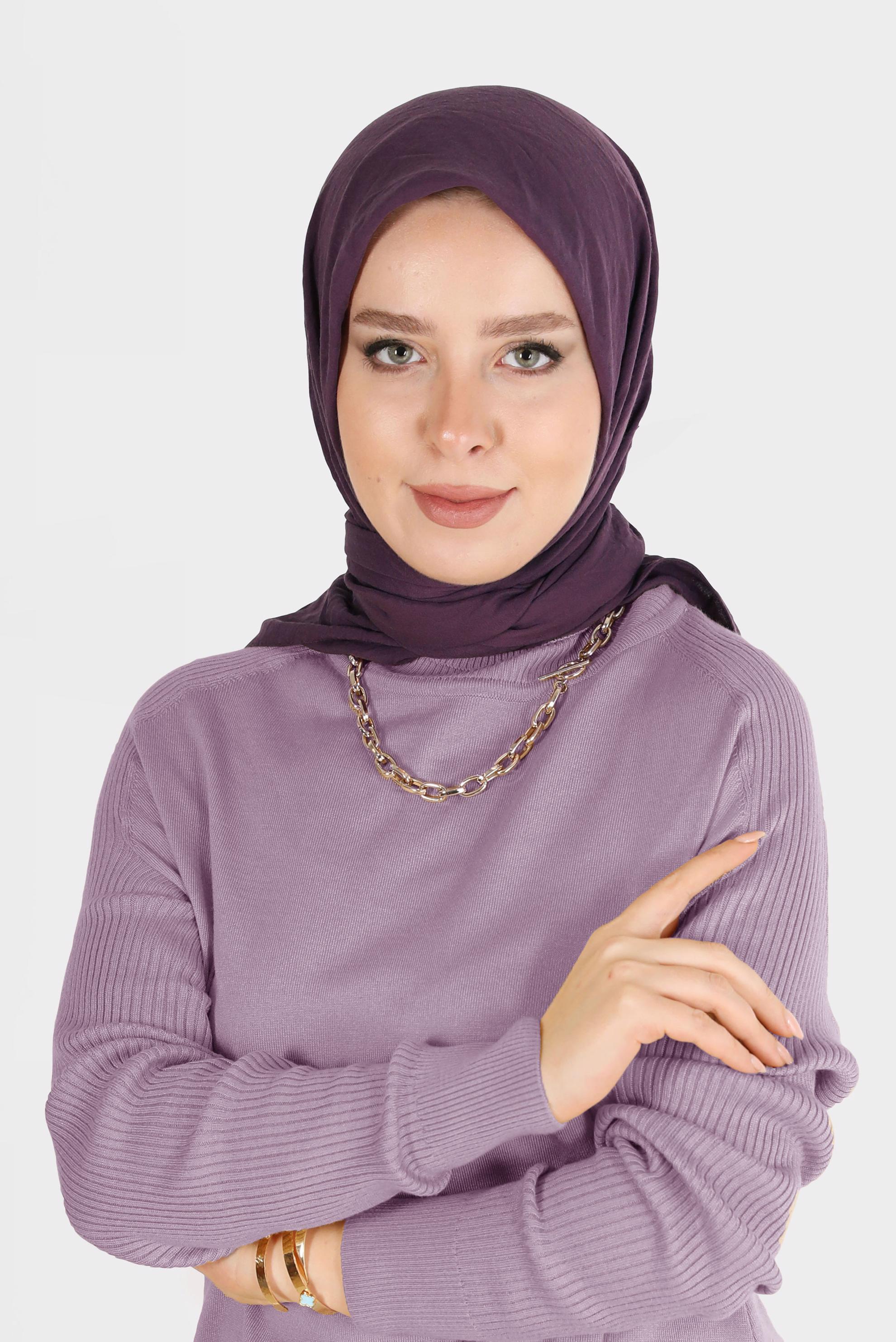 Tesettür giyim MÜRDÜM ALVİNA PAMUK CAZ EŞARP 8109 