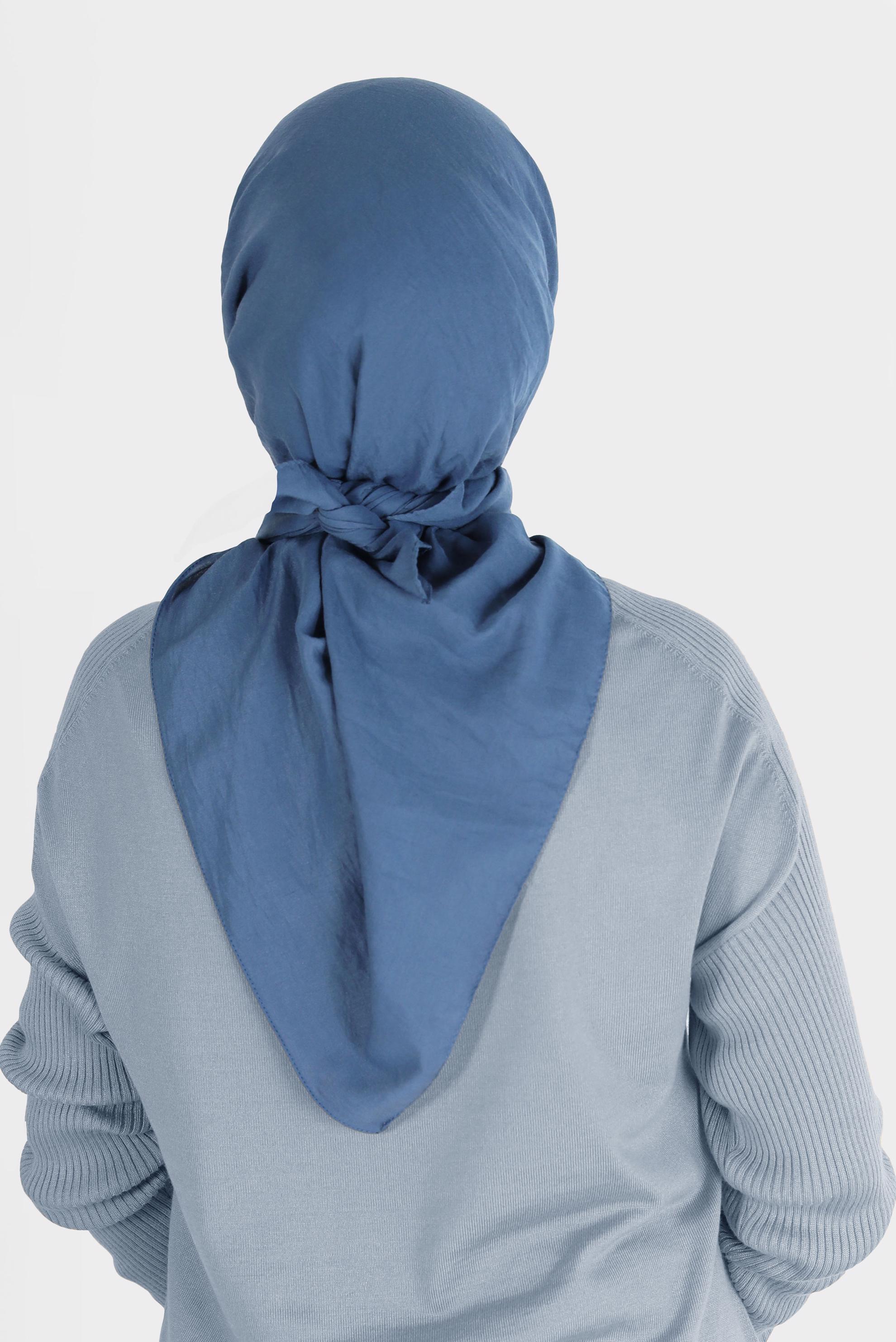 Tesettür giyim LACİVERT ALVİNA PAMUK CAZ EŞARP 8109 