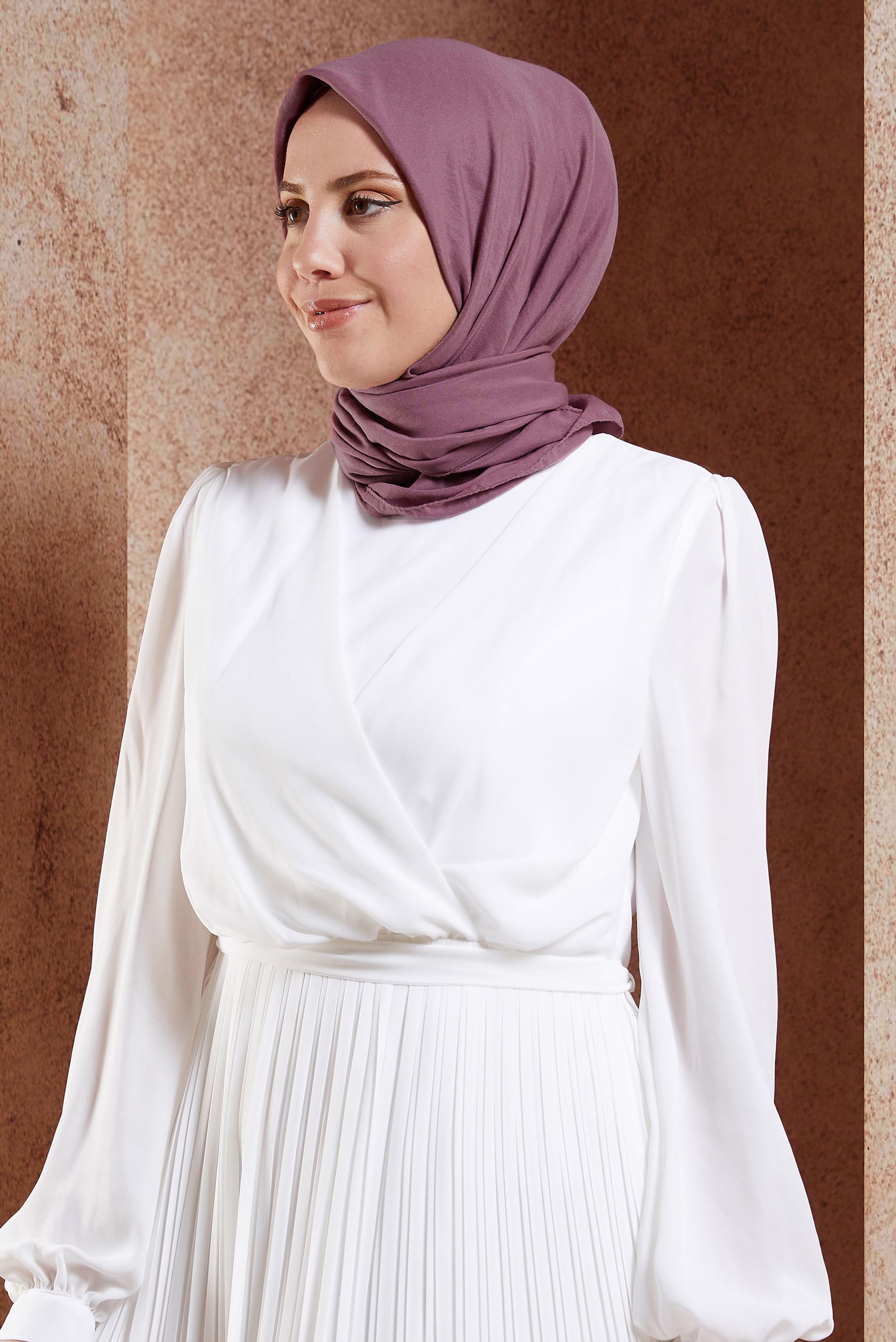 Tesettür giyim PEMBE ALVİNA PAMUK CAZ EŞARP 8109 