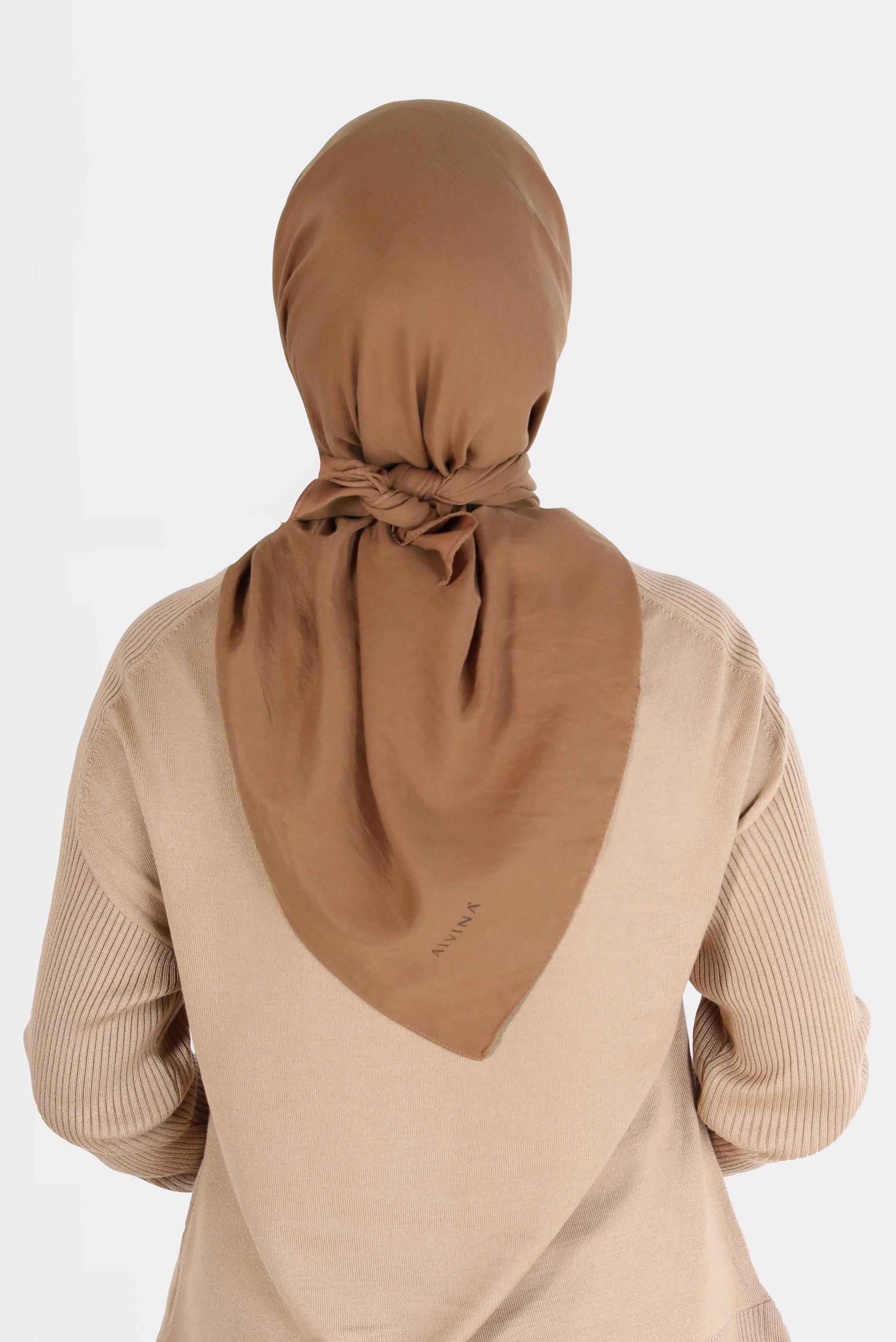 Tesettür giyim KAHVE ALVİNA PAMUK CAZ EŞARP 8109 