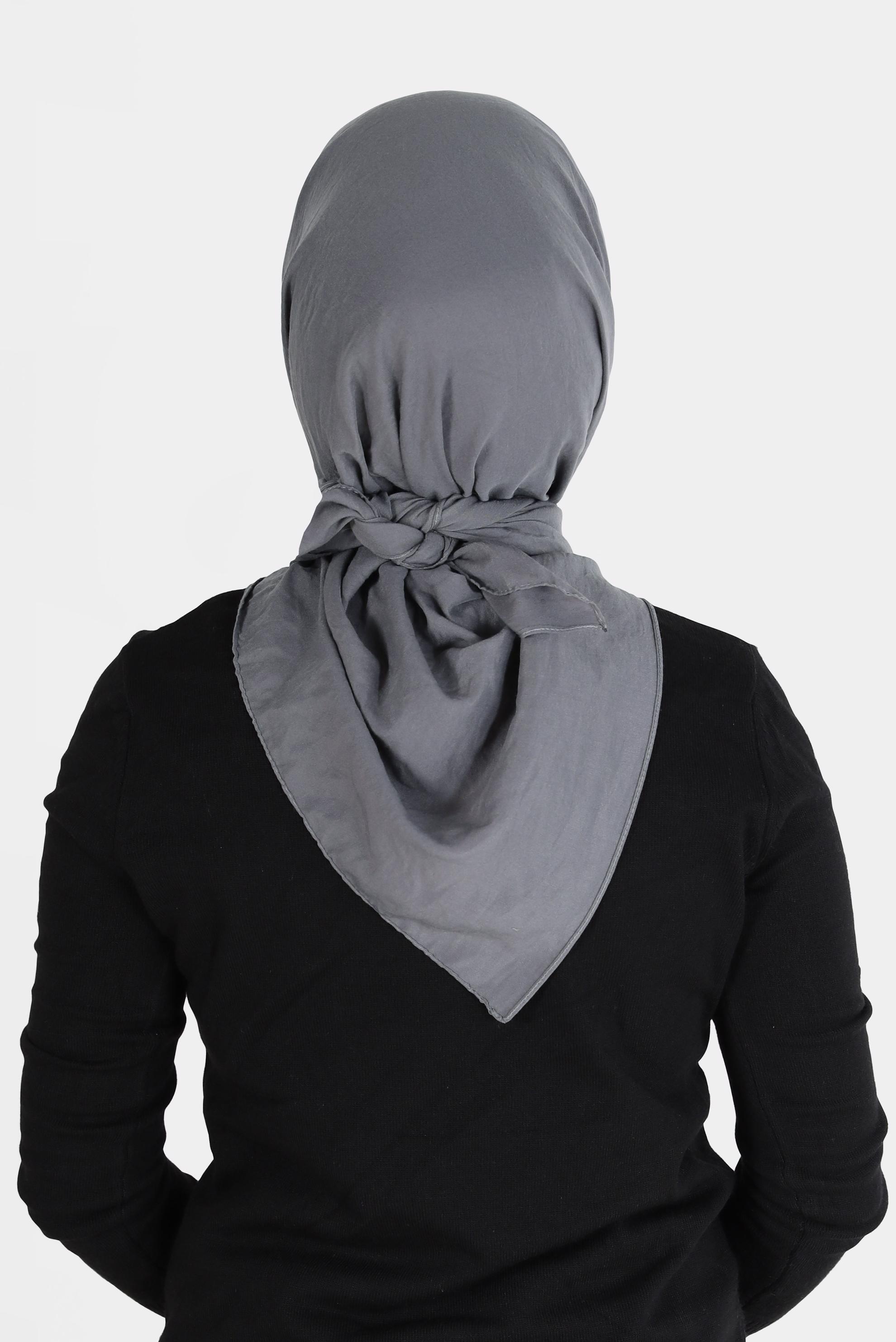 Tesettür giyim GRİ ALVİNA PAMUK CAZ EŞARP 8109 
